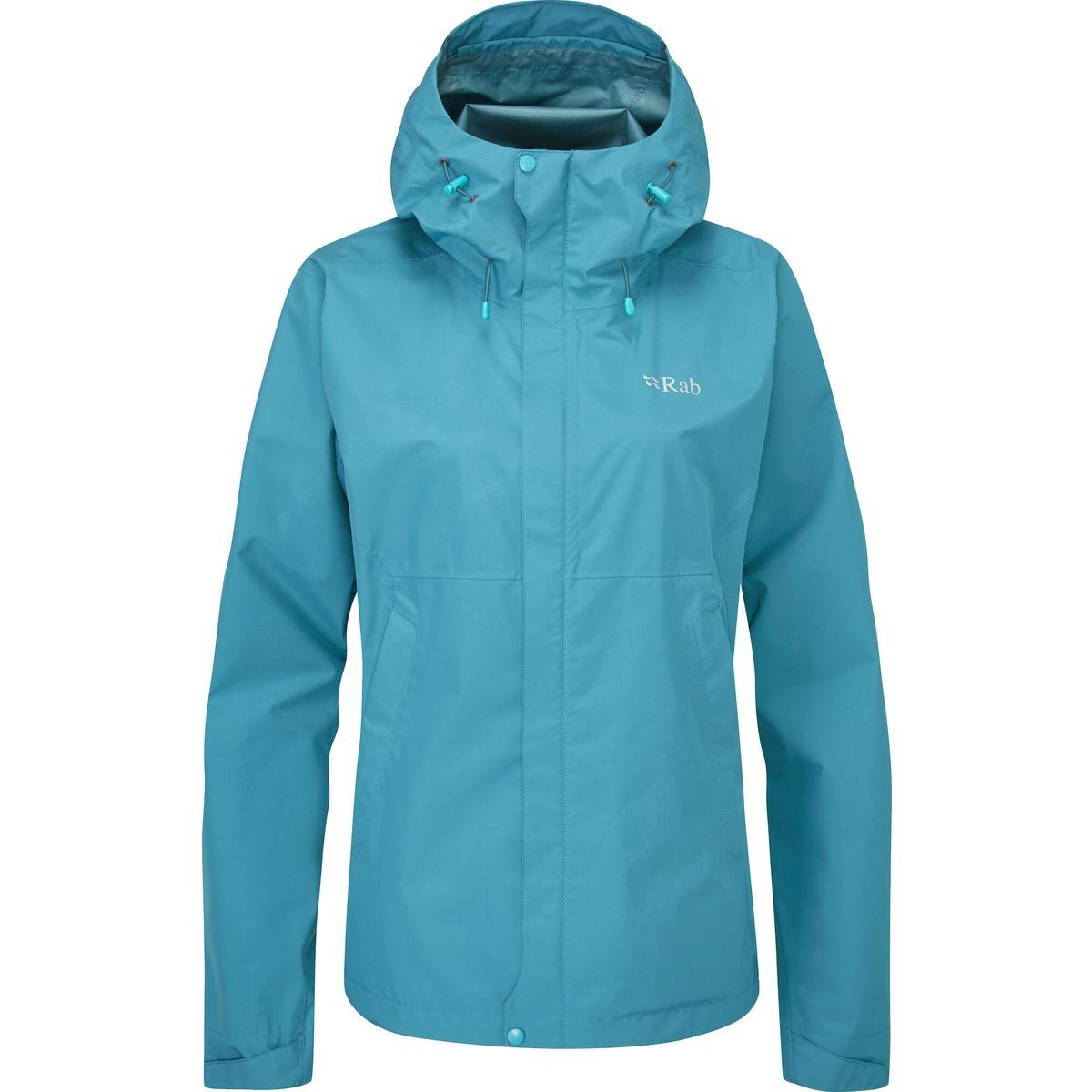 Rab Outdoorjacke Downpour Eco Jacket Wmns Leichte und wasserdichte Damenjacke aus recyceltem Material mit