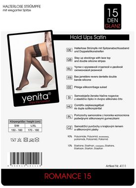 Yenita® Halterlose Feinstrümpfe (2-Paar) mit floraler Spitze