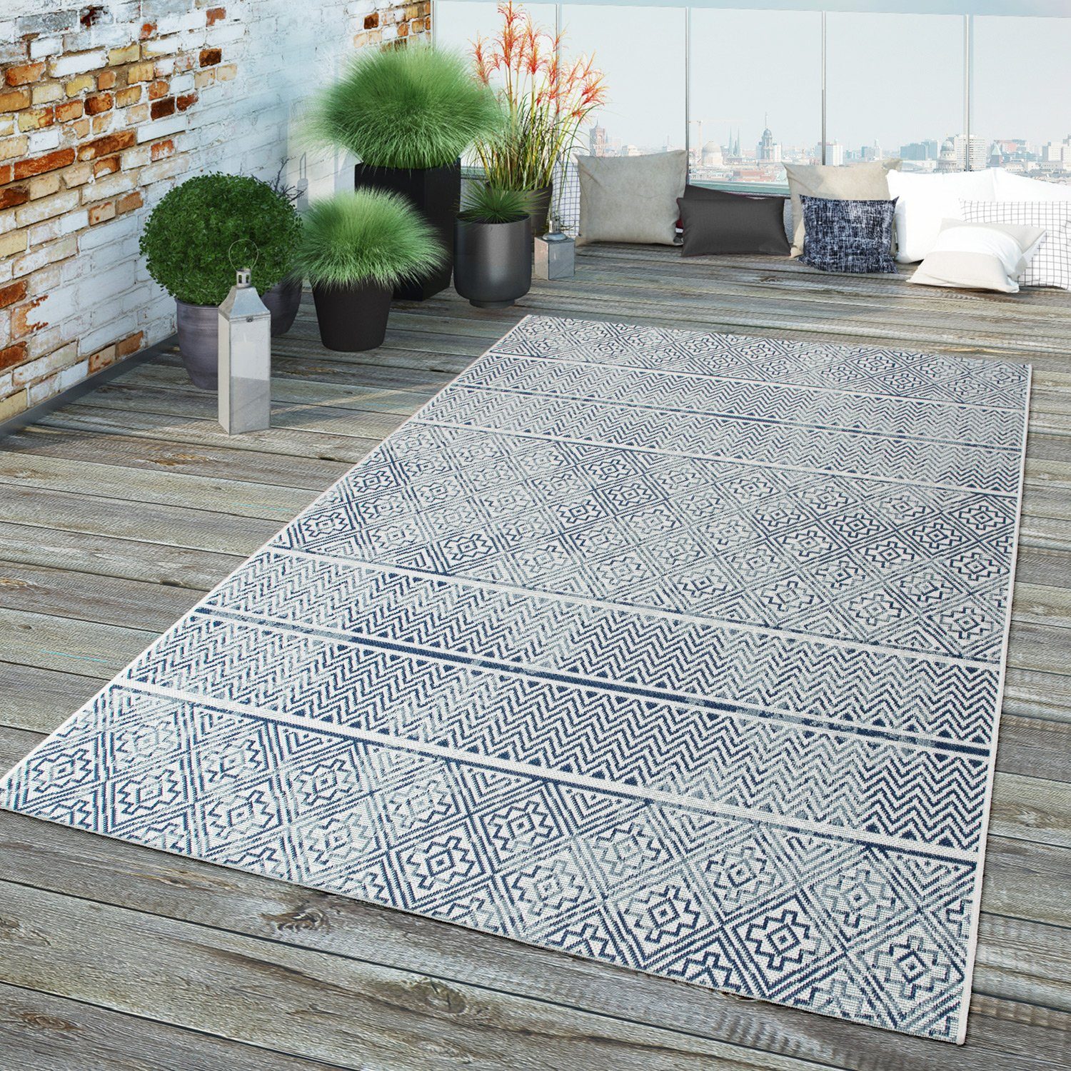 Outdoorteppich In-& Outdoorteppich Für Terrasse Küchenteppich Modern, TT Home, rechteckig, Höhe: 8 mm