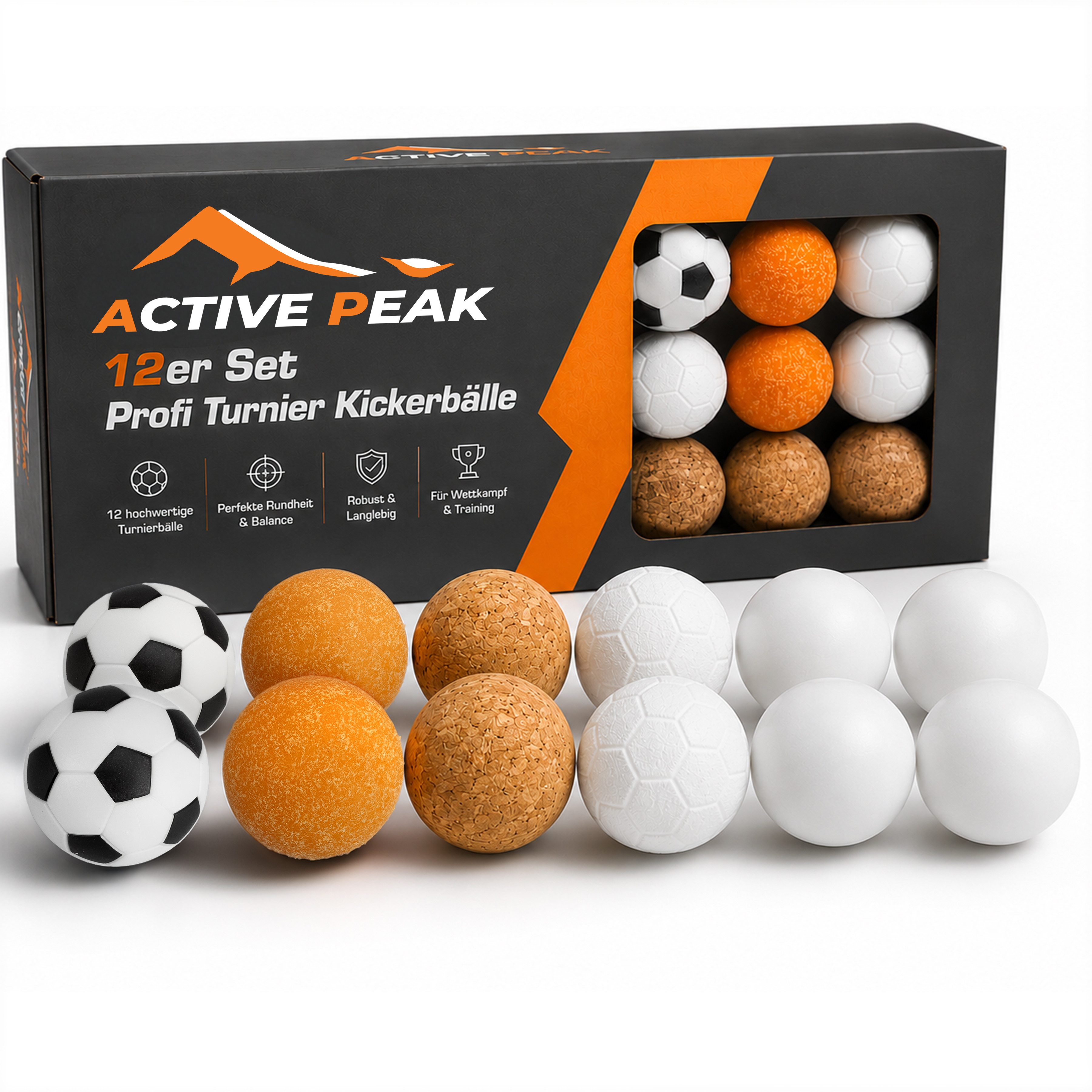 Kickertisch 12er Set Profi Turnier Kickerbälle 35 & 36  mm