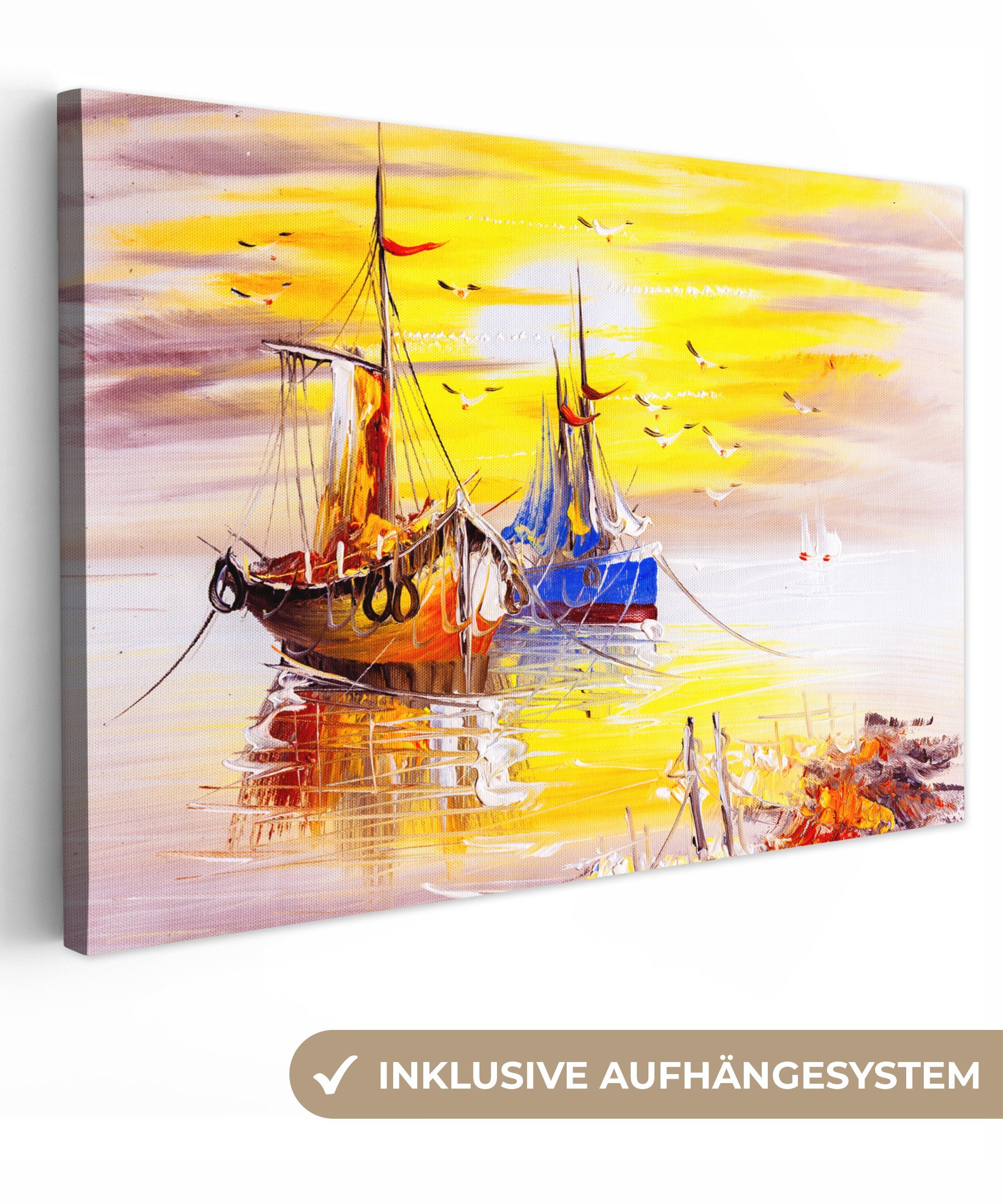 OneMillionCanvasses® Leinwandbild Malerei - Boot - günstig online kaufen
