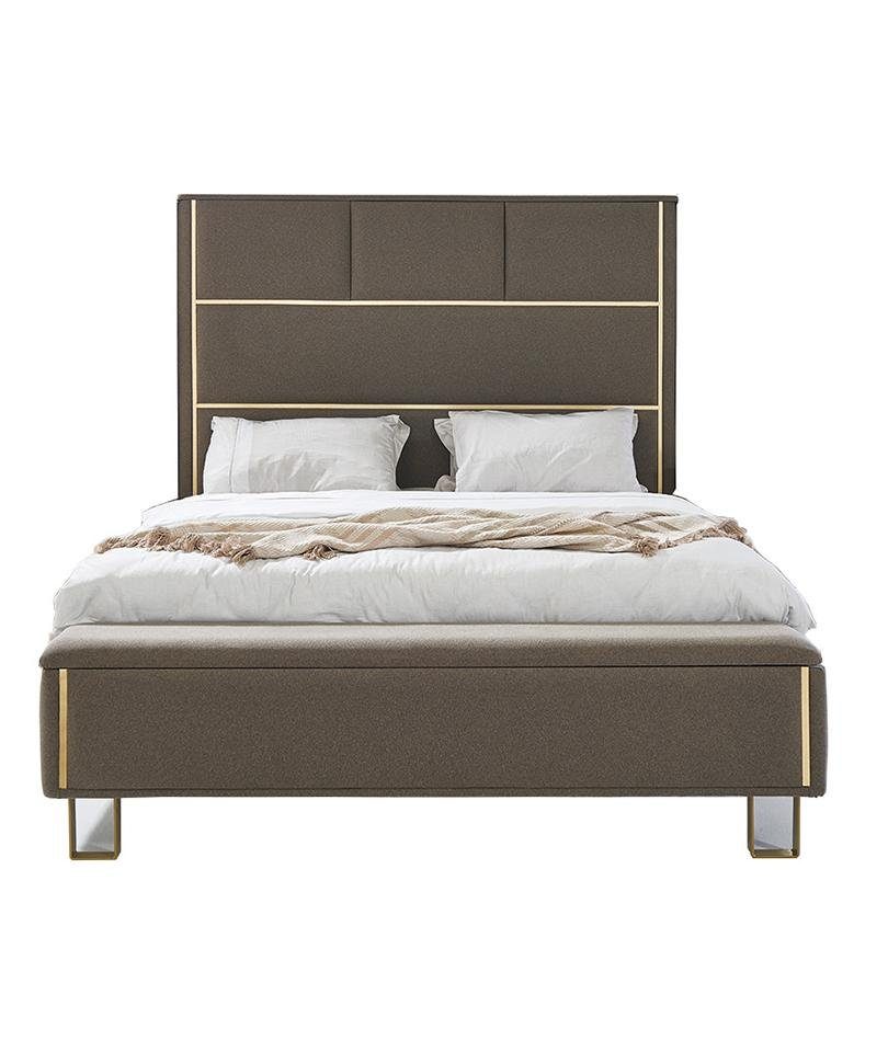 JVmoebel Schlafzimmer Holz Schlafzimmer-Set, Bett Doppelbett Design Nachttische 2x Betten Polster
