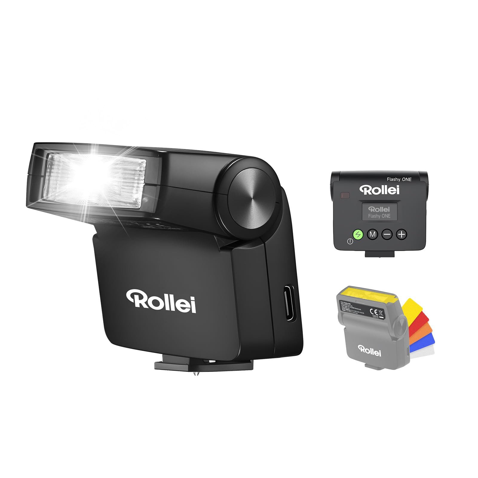 Rollei Flashy One Blitzgerät, (Kompaktes Hot-Shoe Blitzgerät mit 16,8 Ws Leistung)