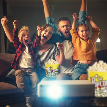 relaxdays Snackschale Popcorn Eimer wiederverwendbar 6er Set, Kunststoff