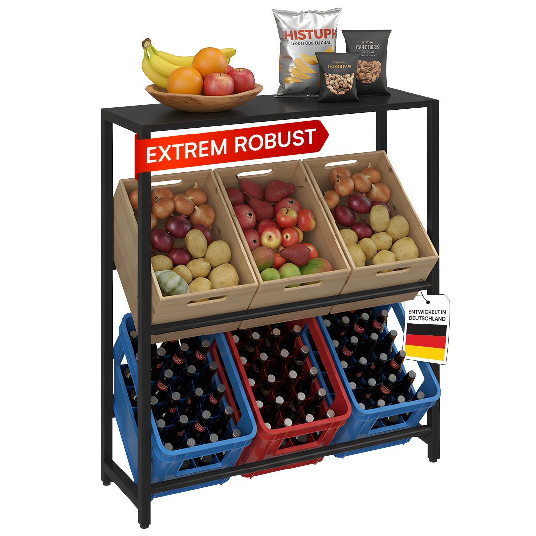 STEELSØN Flaschenregal Macondo mit Ablage, 6 Kisten, Getränkekistenregal au günstig online kaufen