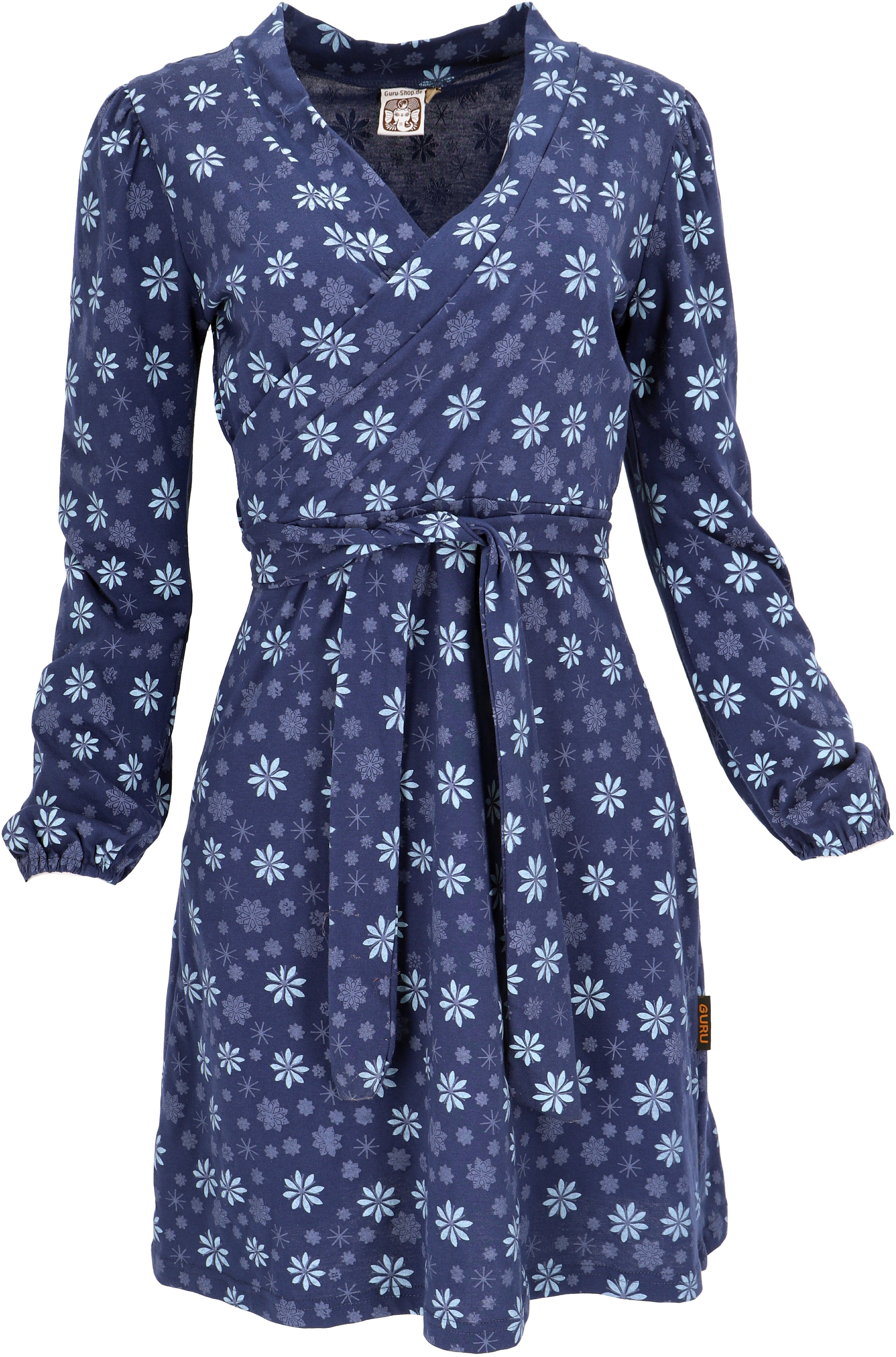 Guru-Shop Midikleid Minikleid in Wickeloptik aus Bio-Baumwolle,.. alternati günstig online kaufen