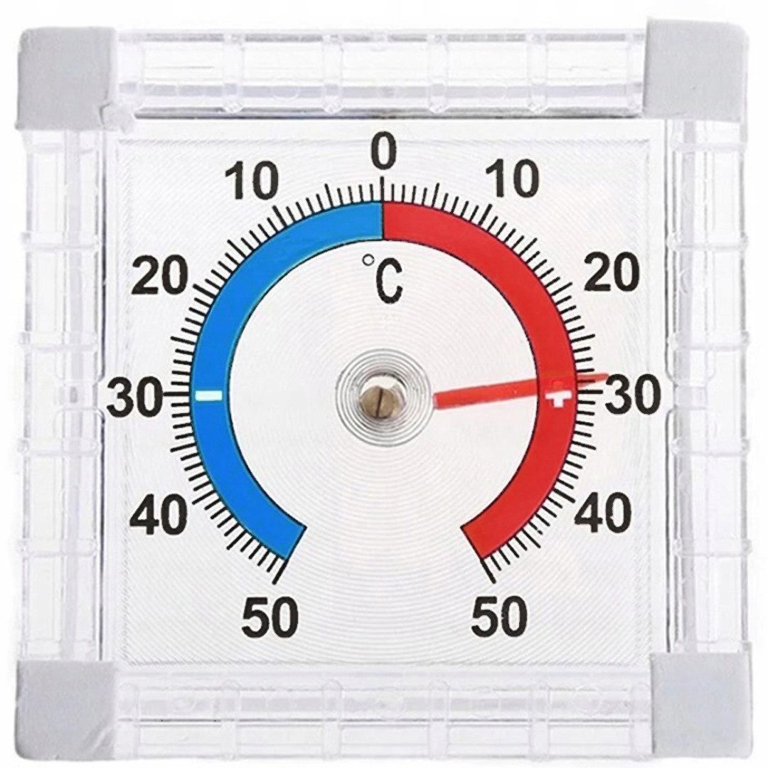 VERK GROUP Fensterthermometer Fensterthermometer Selbstklebend Außenthermometer -50 bis +50 °C, 1-tlg., Selbstklebende Montage, Temperaturbereich -50 bis +50 °C