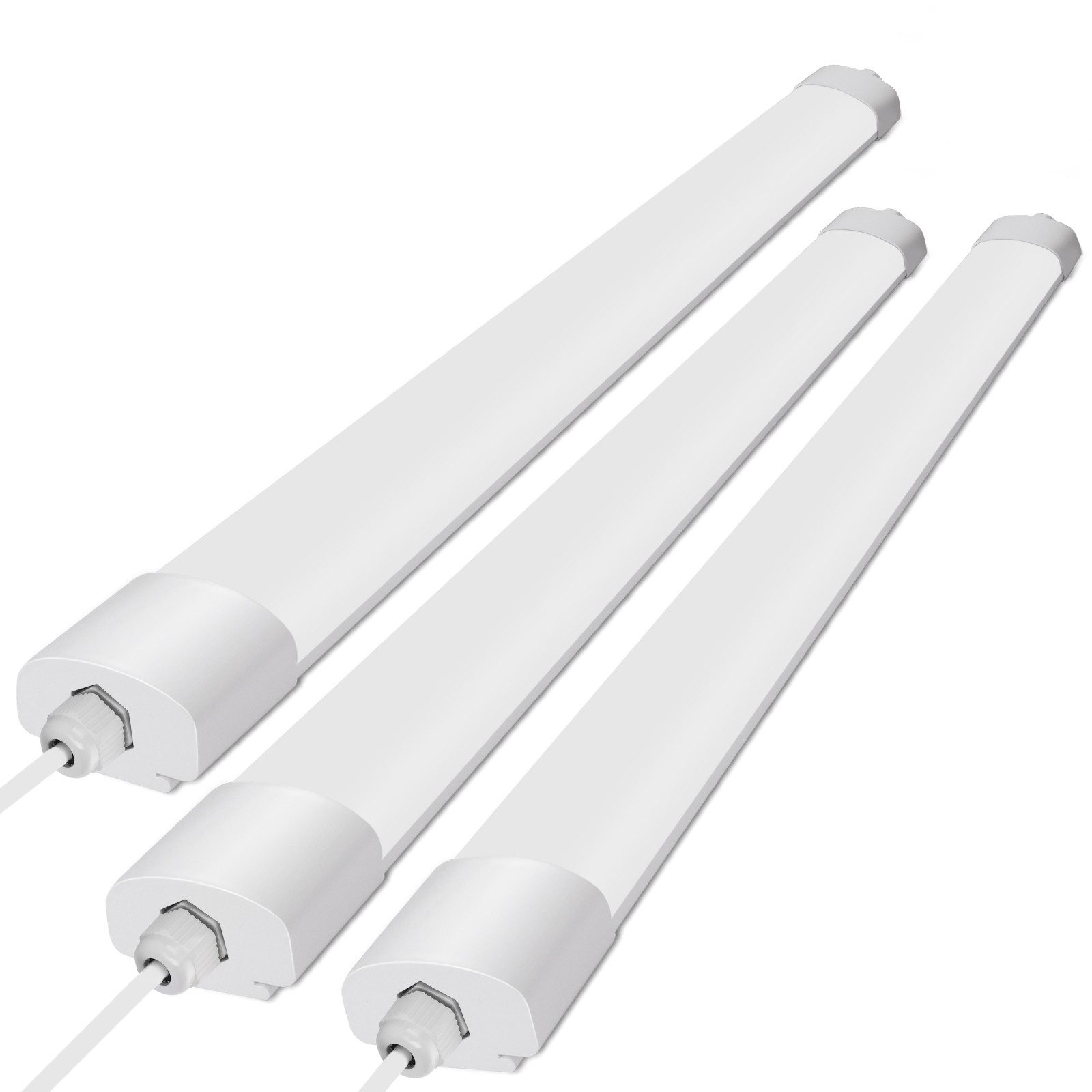 Oraymin LED Deckenleuchte LED Feuchtraumleuchte IP65 Werkstatt Röhre Garage 3 Stück, 4000K, LED fest integriert, Neutralweiß, LED Deckenleuchte Feuchtraumleuchte IP65 Wasserdicht & Staubgeschützt