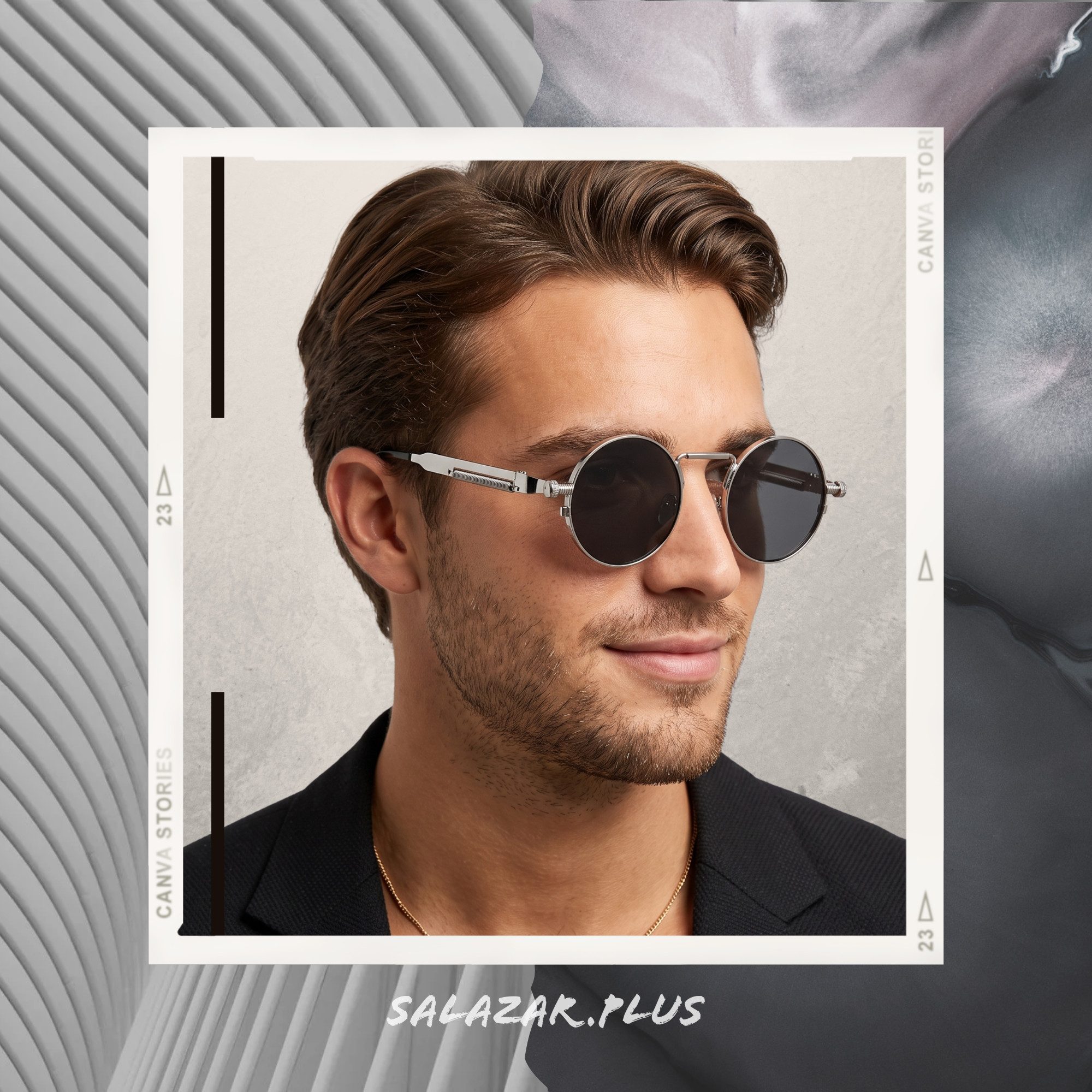 salazar.plus Sonnenbrille Rund Cyberpunk Unisex 4 Farben Damen Herren Brille Retro Runde Cyberpunk Sonnenbrille UV400 Cat.3 – leicht, unisex, 4 Farben – Bild 3 von 5