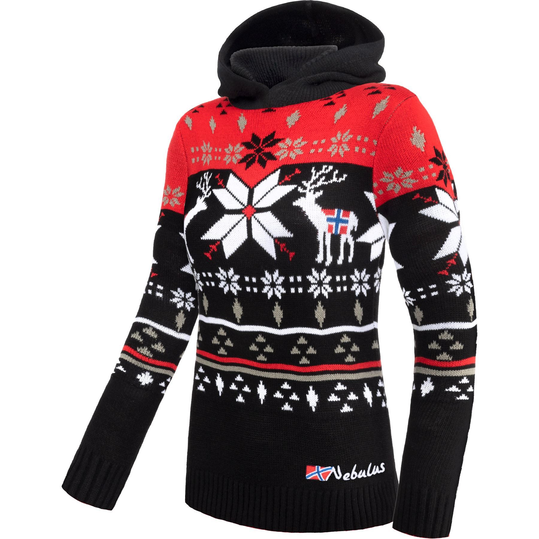 Nebulus Pullover & Shorts NORJAN, P6186 - Damen, schwarz-rot, M/38
