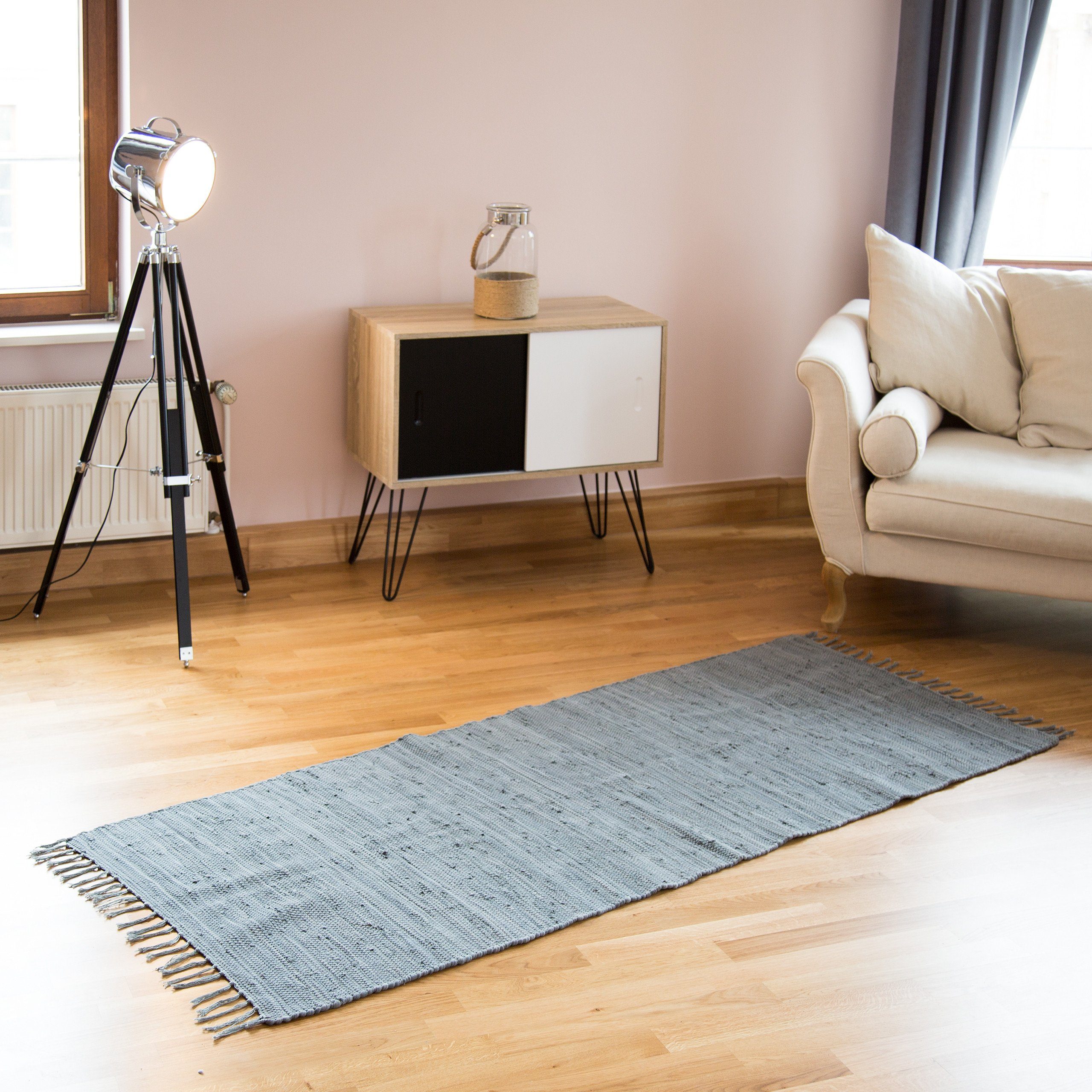 relaxdays Teppich Flickenteppich einfarbig, Höhe: 10 günstig online kaufen