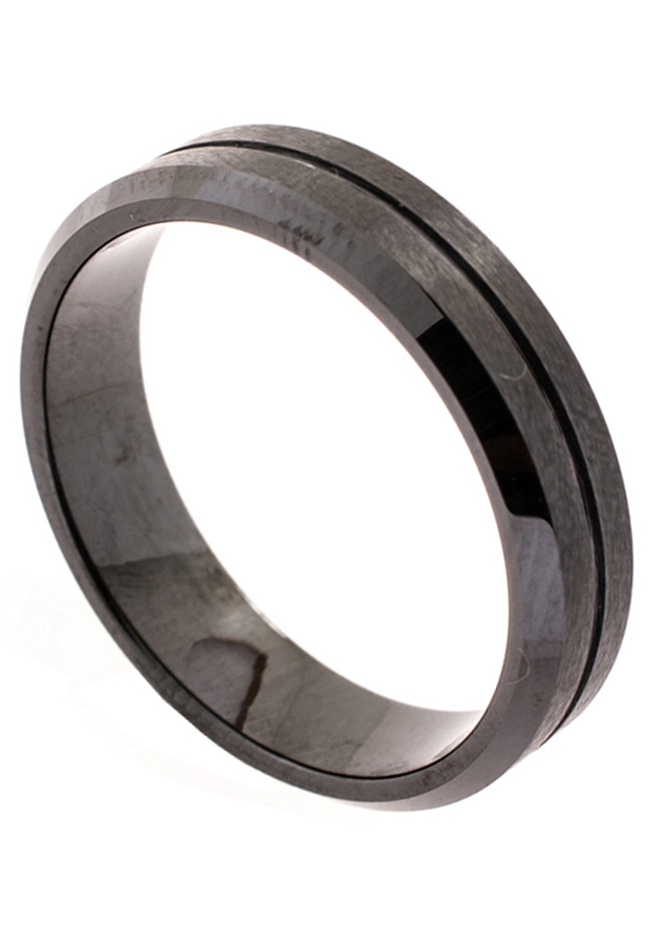 matt beschichtet Fingerring, schwarz JOBO Edelstahl