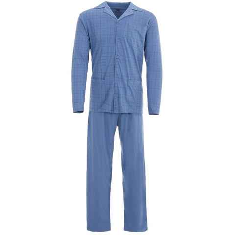Henry Terre Schlafanzug Pyjama Set Langarm - Kariert