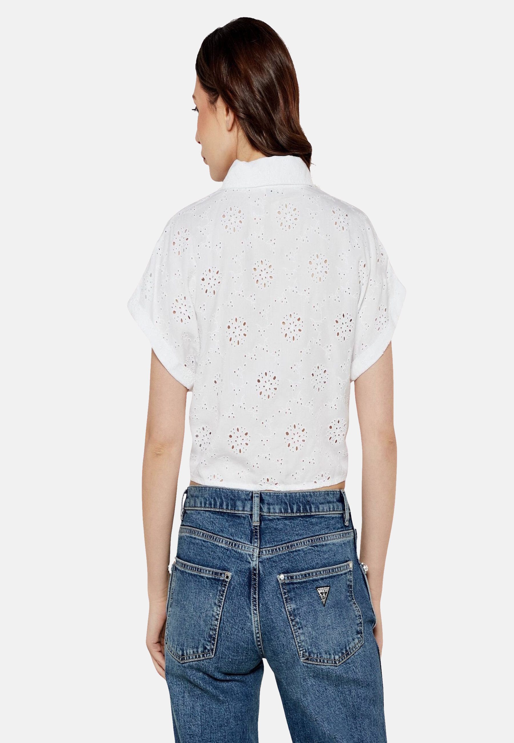 Guess Kurzarmbluse Bluse BRIGITTE EMBRO Langarmbluse (1-tlg)