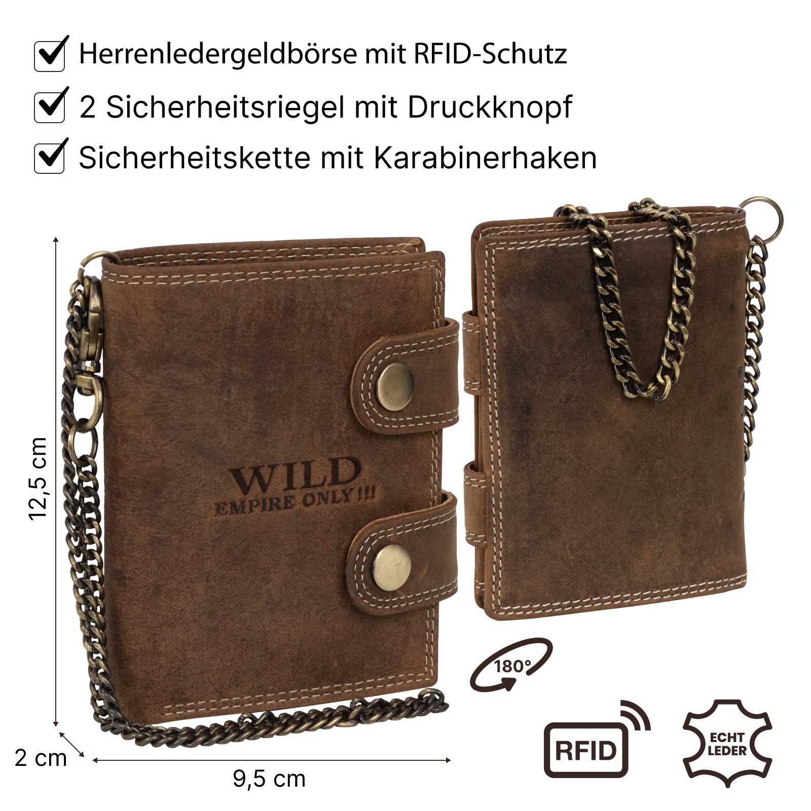 EAAKIE Geldbörse Leder Geldbörse Herren RFID Portemonnaie Echtleder Geldbörse, RFID Schutz