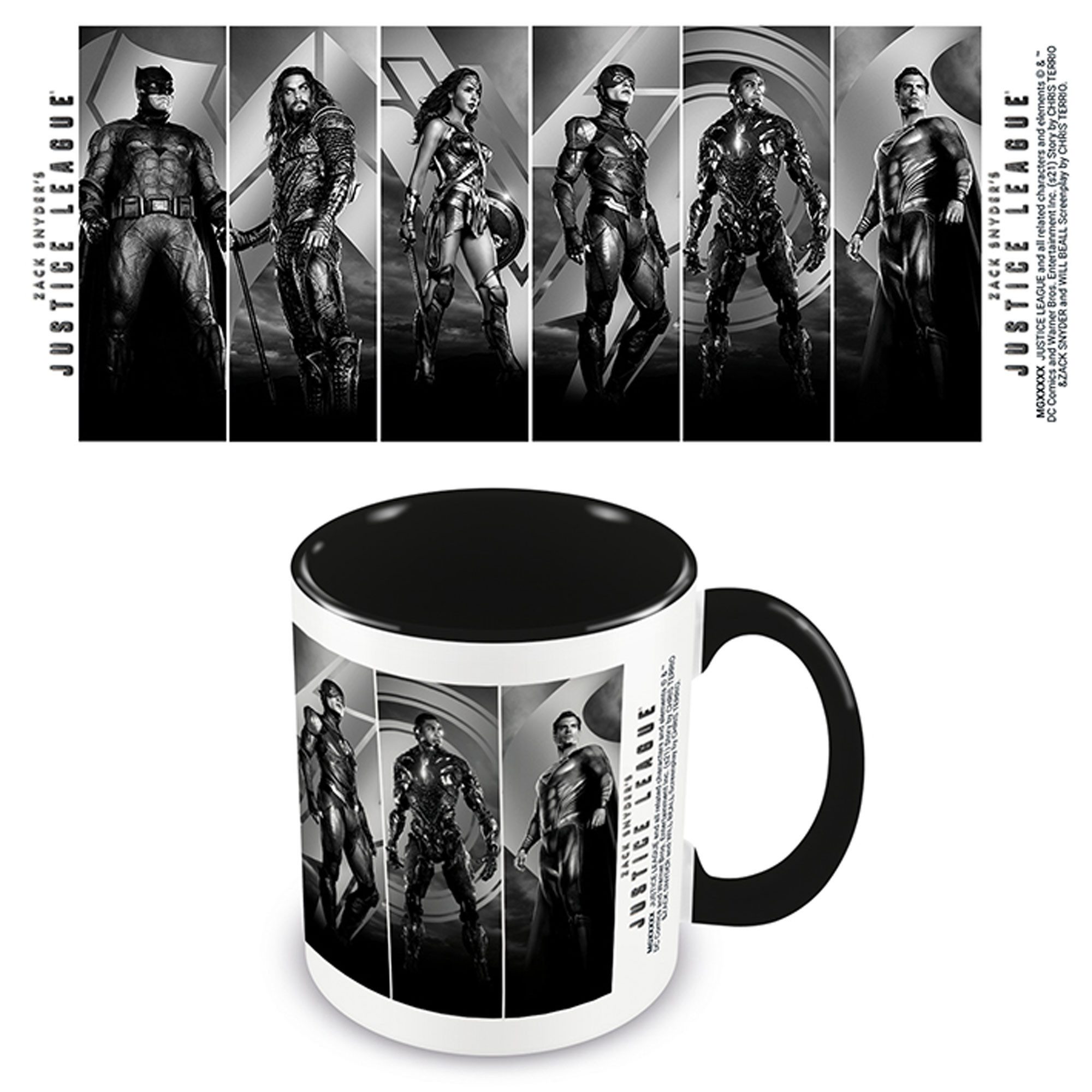 Tasse Justice League - Lizenz Tassen 3D - Snyder Black and White