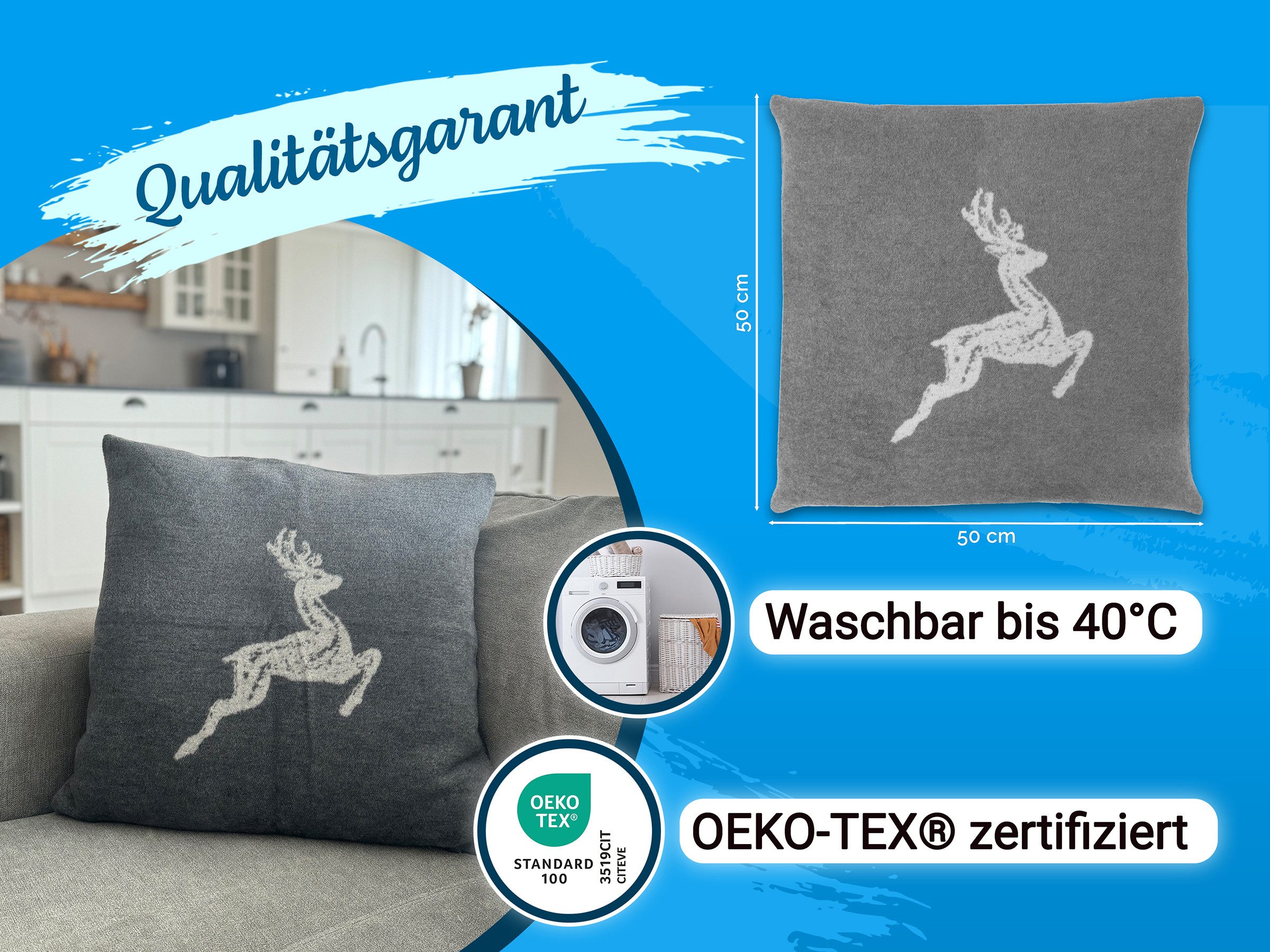 ZOLLNER Kissenbezug, (1 Stück), 50 x günstig online kaufen