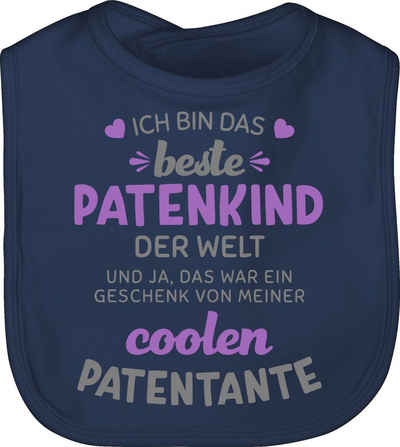 Shirtracer Lätzchen Ich bin das beste Patenkind der Welt grau/lila, Patentante