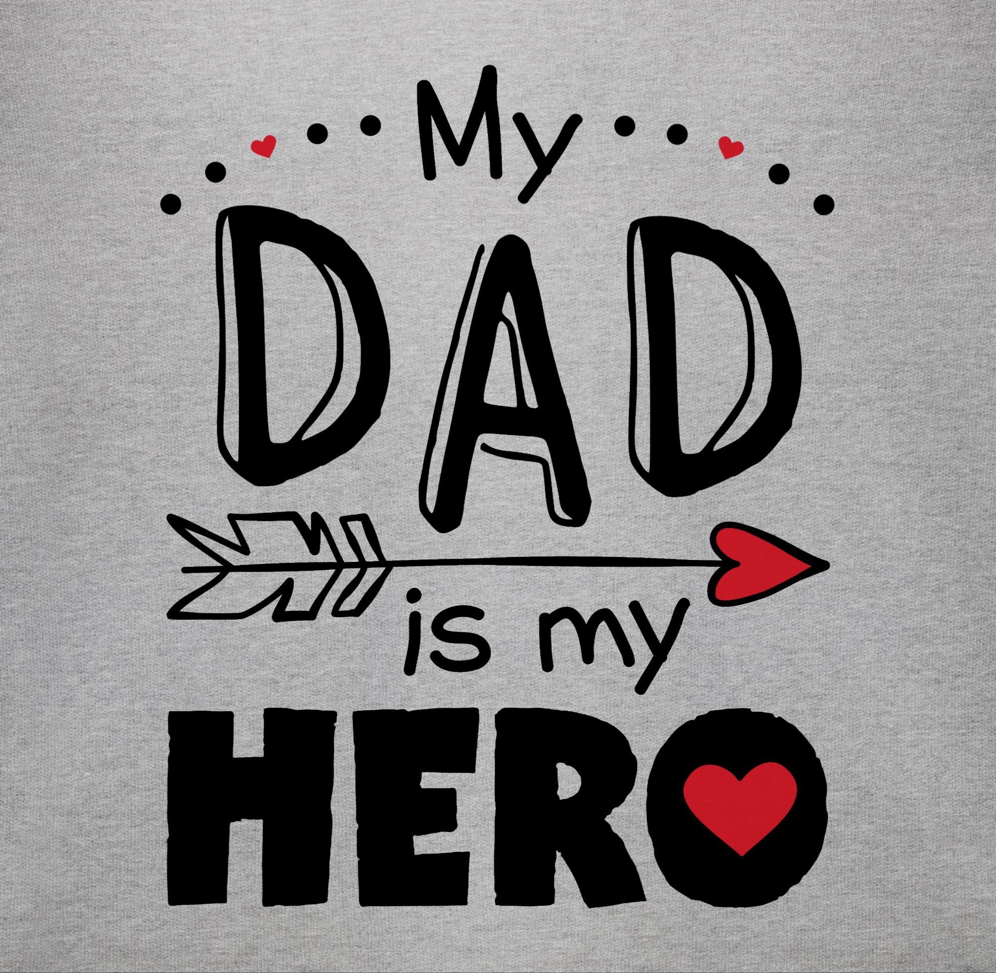 Dad Herzen 2 Hero Shirtbody my My Baby meliert Geschenk Grau Shirtracer is Vatertag