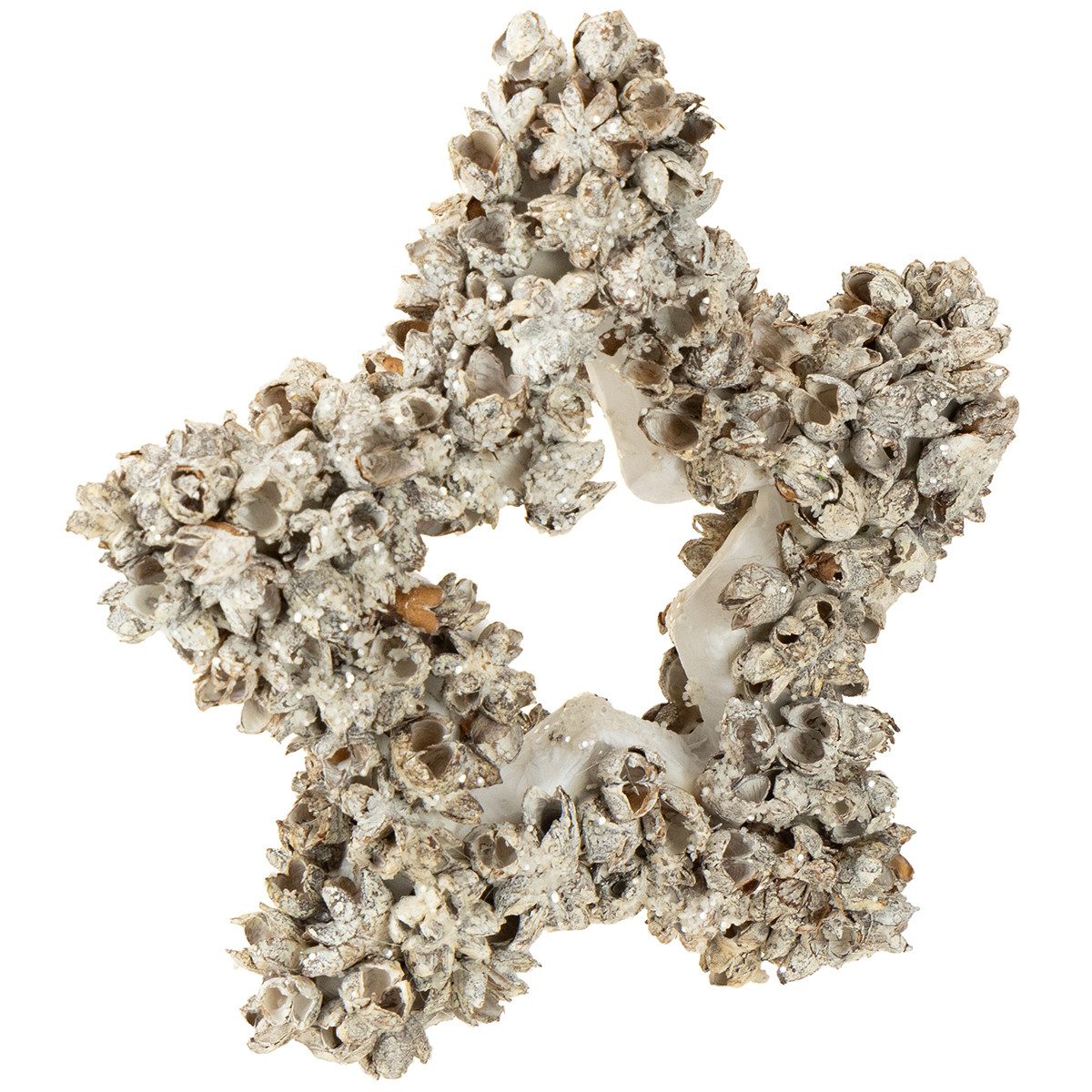 Viana Weihnachtsmann Stern Weihnachtsdeko zum Hängen Weiß Glitter Ø15cm