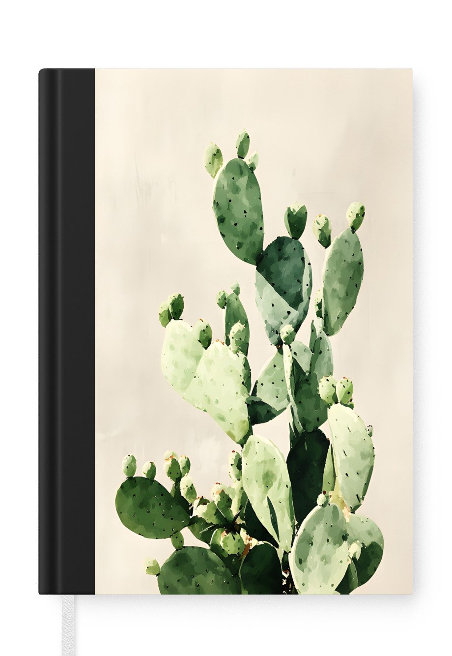 MuchoWow Notizbuch Kaktus - Grün - Minimalistisch, Notebook, Notizblock a5, Tagebuch, Journal Liniert