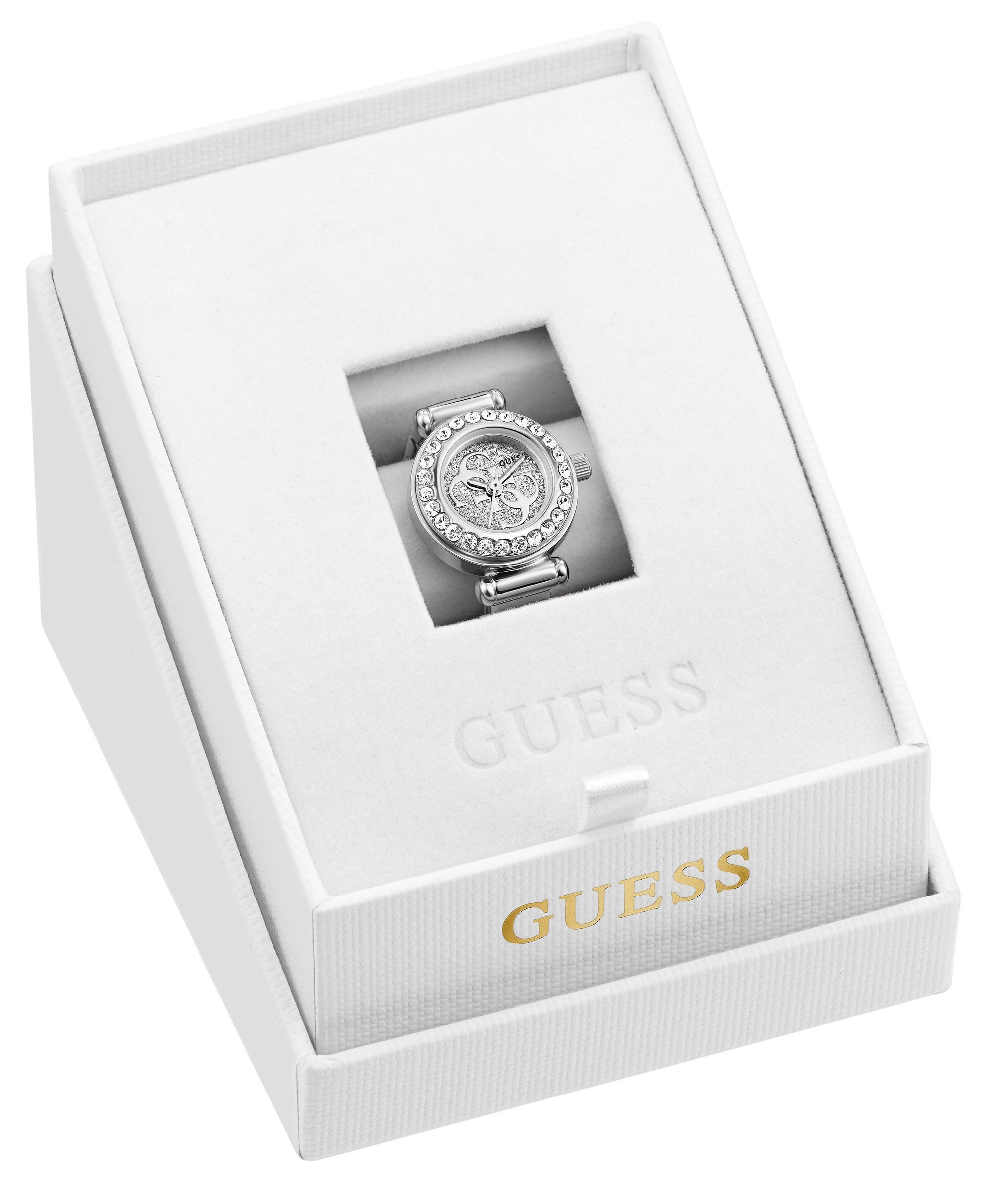 Guess Uhrenring ANNA GW1022L1, Quarzuhr, Damenuhr, Edelstahlringschiene, analog