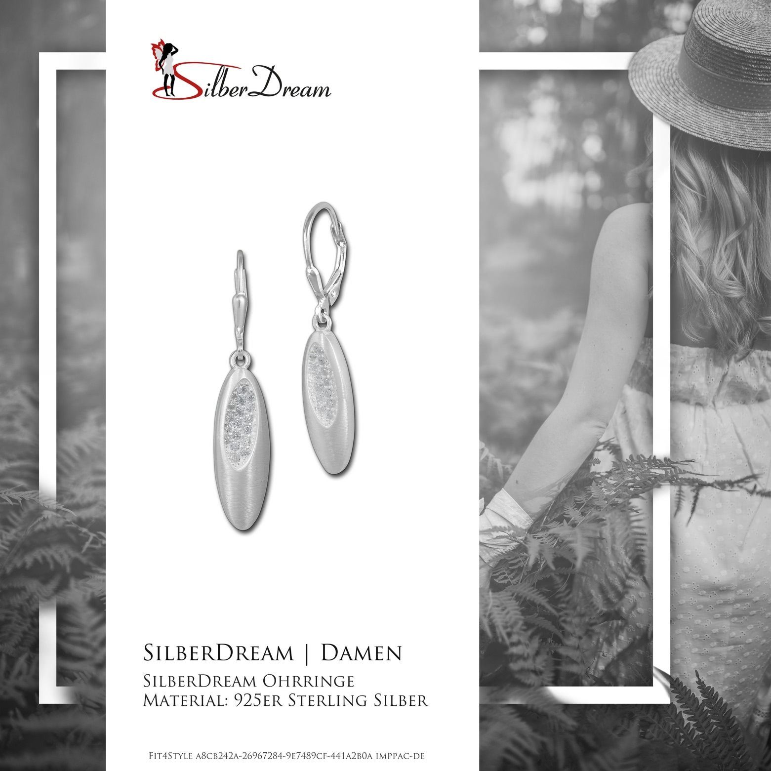 SilberDream Paar Ohrhänger SilberDream für oval weiß Damen Silber, Silber silber, Sterling Damen Farbe: 925 (Ohrhänger), 925 Ohrhänger Ohrringe aus