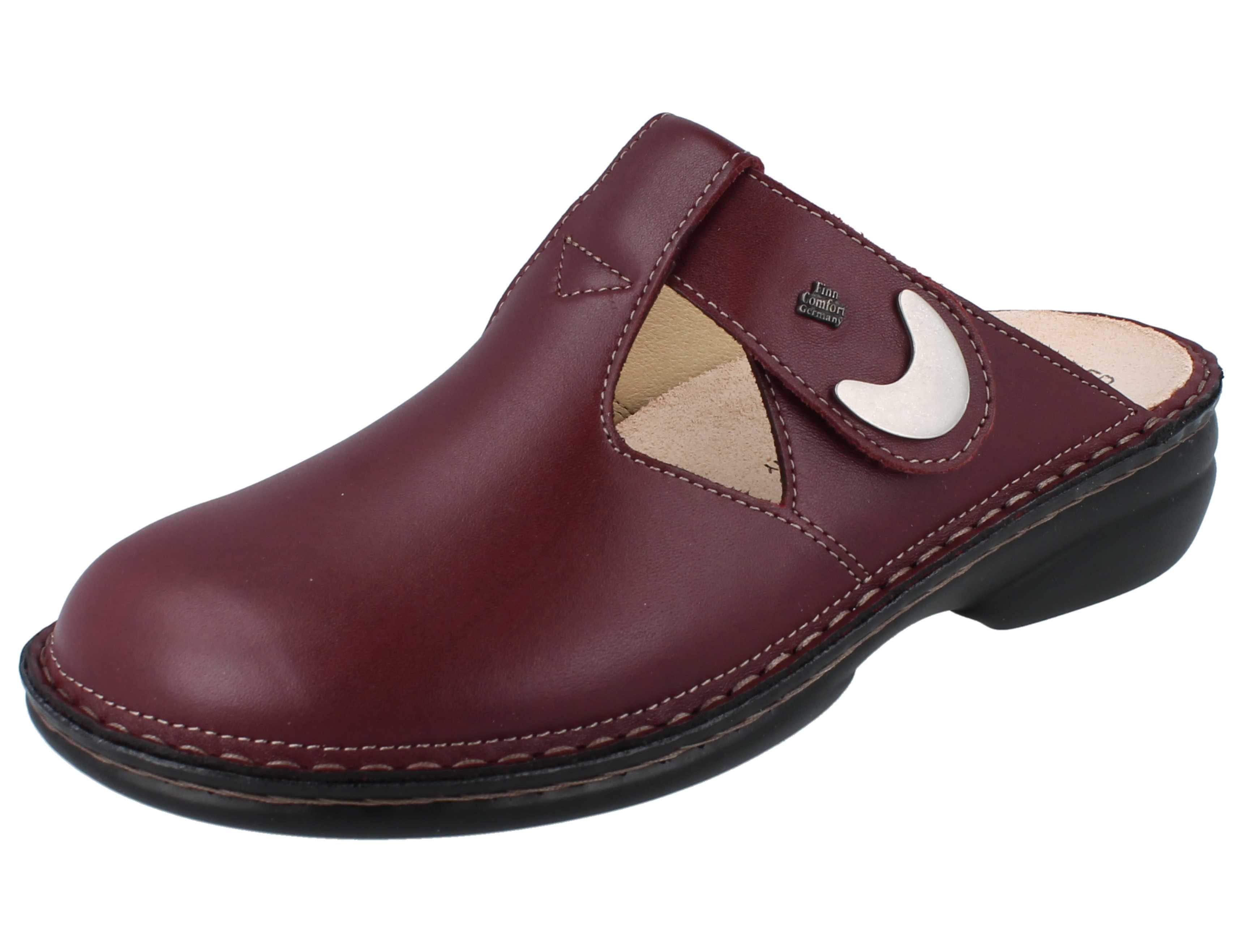 FINN COMFORT Belem Damen Clogs dunkelrot Glattleder - Größe: 40 Clog