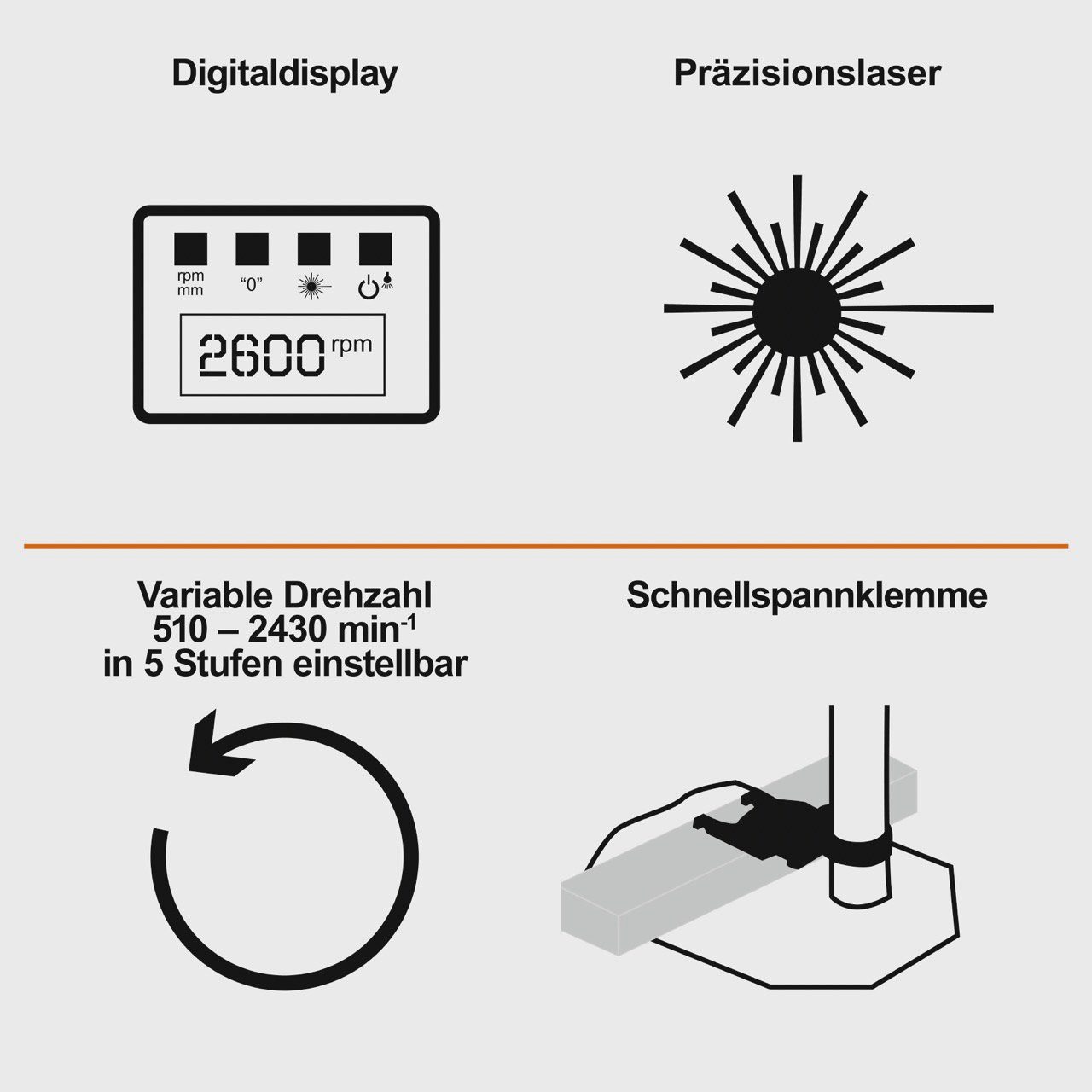 Scheppach Tischbohrmaschine IXES IX-DBP60 230 2-Gang Tischbohrmaschine Bohrfutter, Laser V, 2600 LED 13mm 710W U/min max