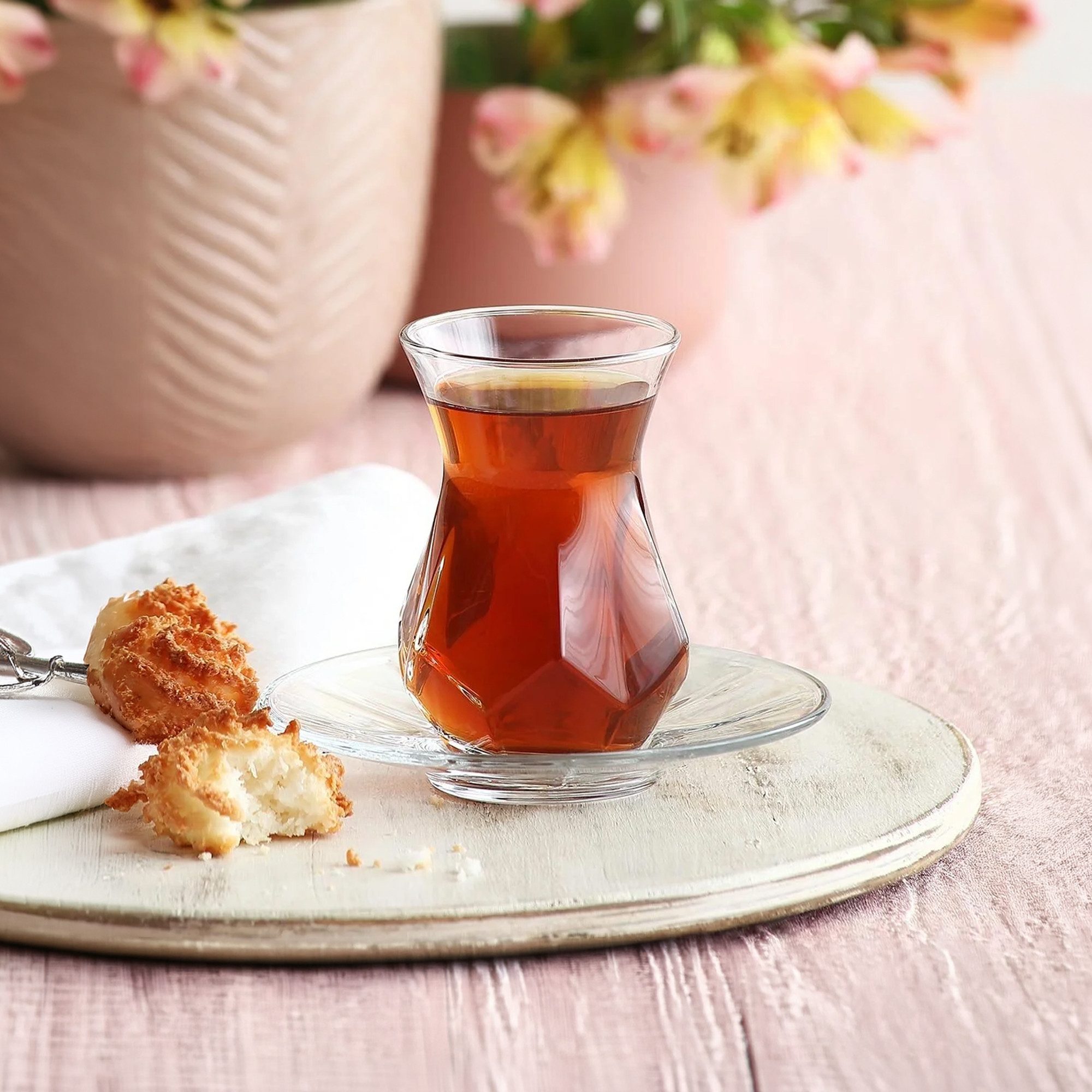 LAV Gläser-Set Alya 6x Teegläser + 6x Unterteller, 6-tlg., Glas, 12-tlg. Set, 165ml, ideal für Teegenuss – Bild 2 von 5