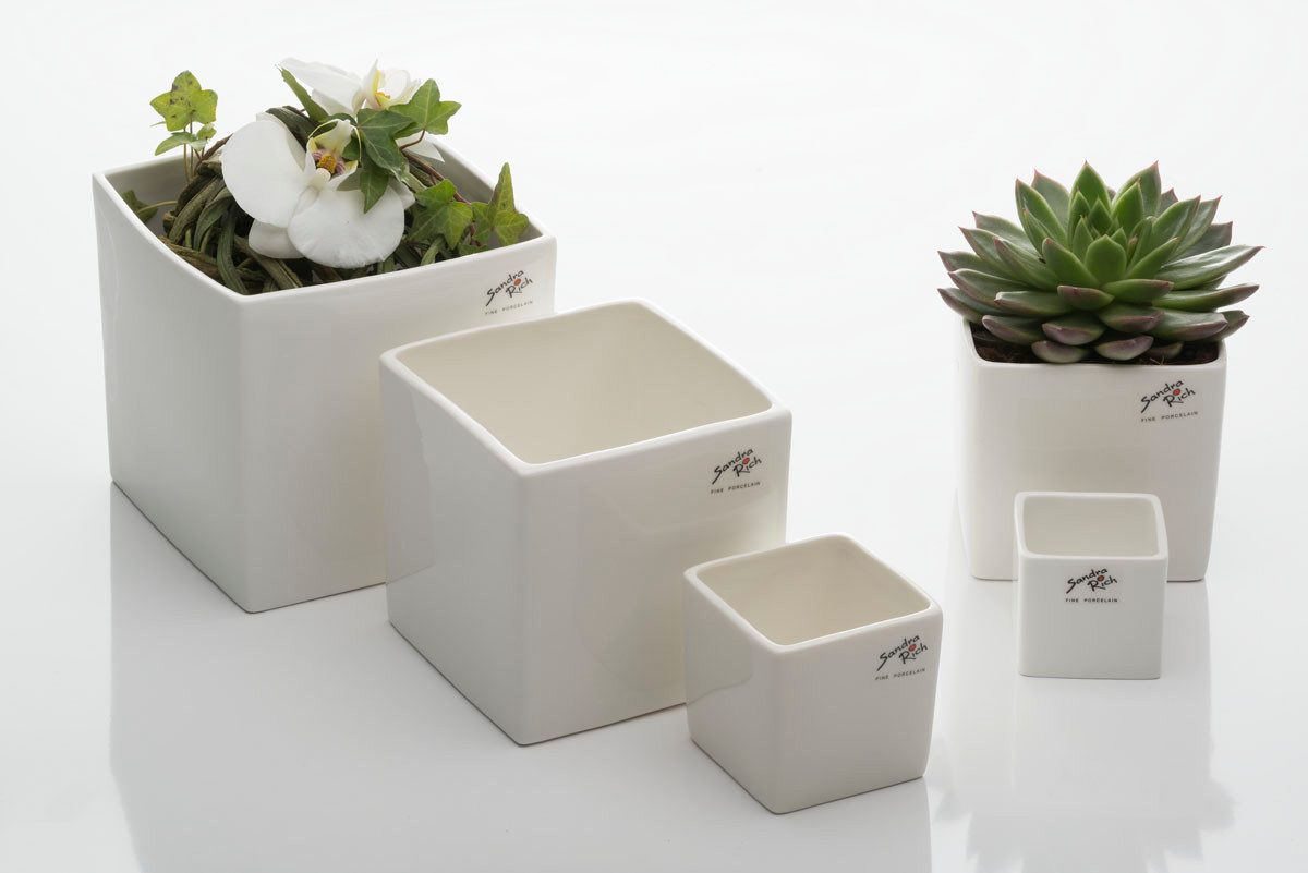 Sandra Rich Übertopf SANDRA RICH, Porzellan-Übertopf CUBE "Porcelain cube 6cm"