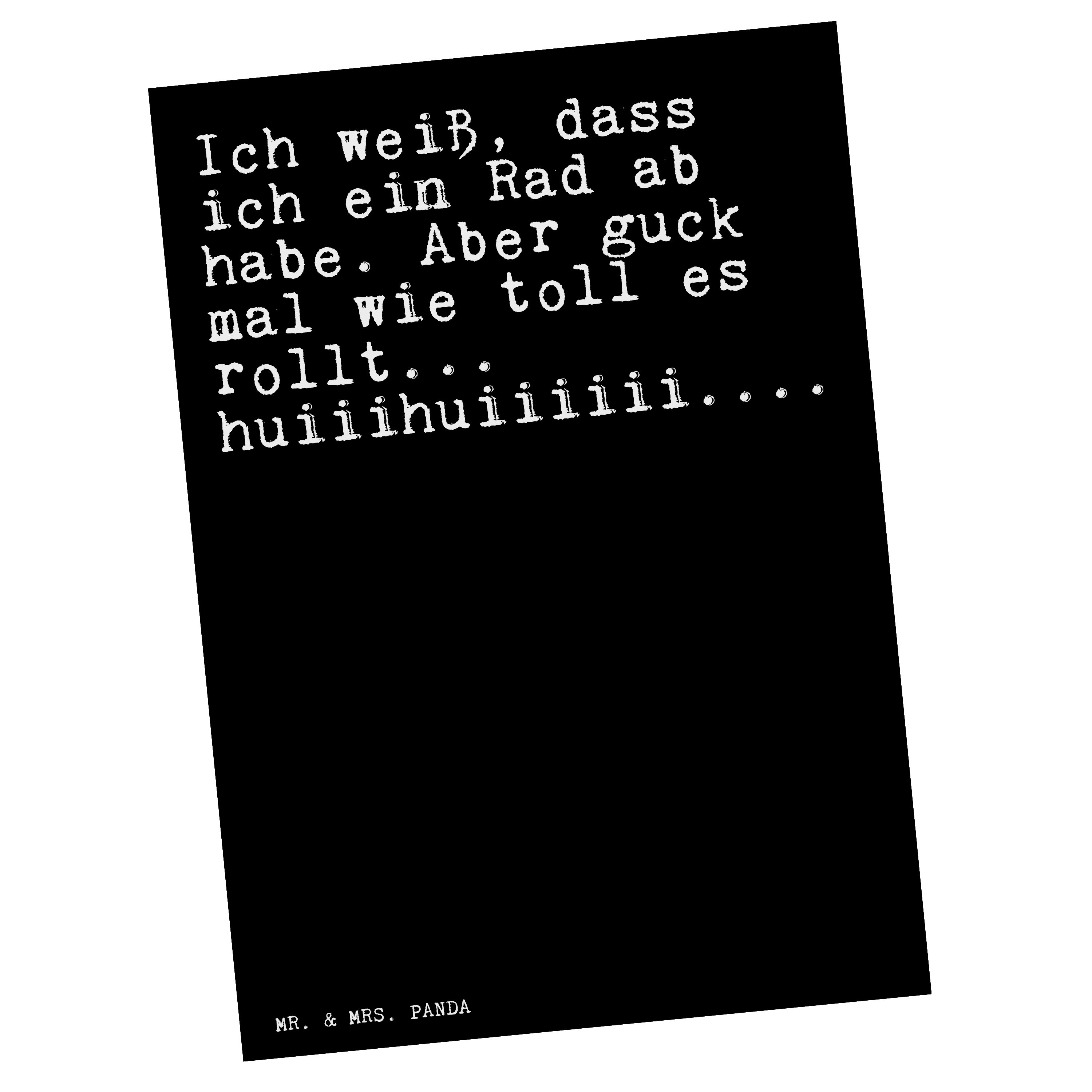 Mr. & Mrs. Panda Postkarte Ich weiß, dass ich... Schwarz Geschenk