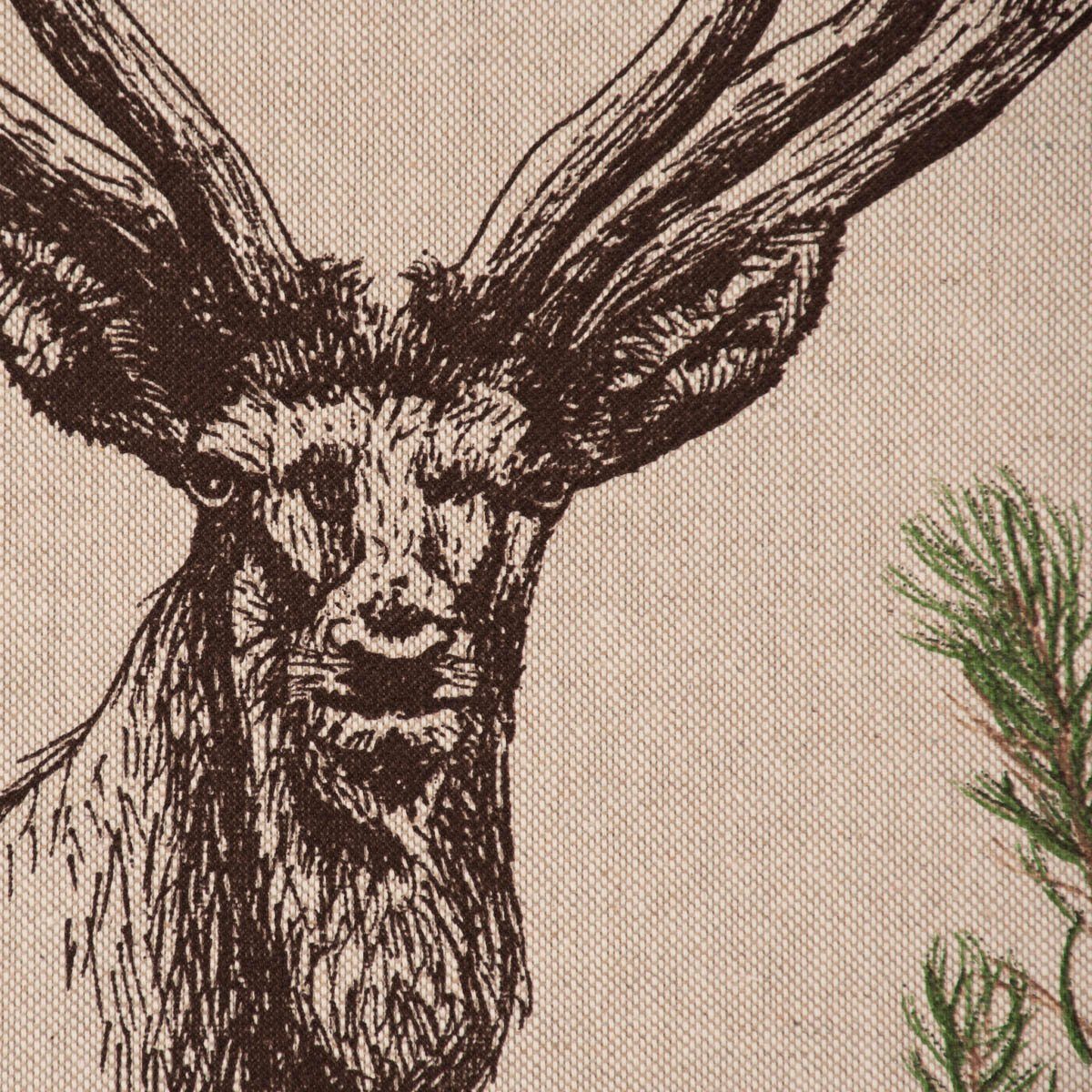 Deer Hirsch handmade SCHÖNER Tischdecke Tischdecke natur Forest LEBEN. LEBEN. SCHÖNER Kiefernzweige grün,