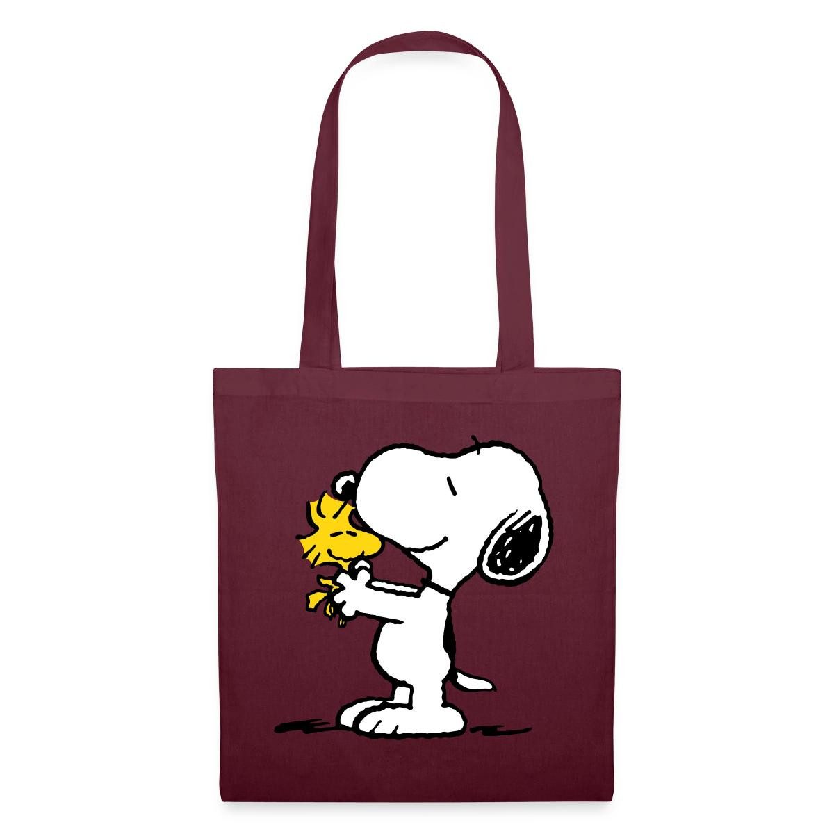 Spreadshirt Henkeltasche Peanuts Snoopy Und Woodstock Stoffbeutel (1-tlg)