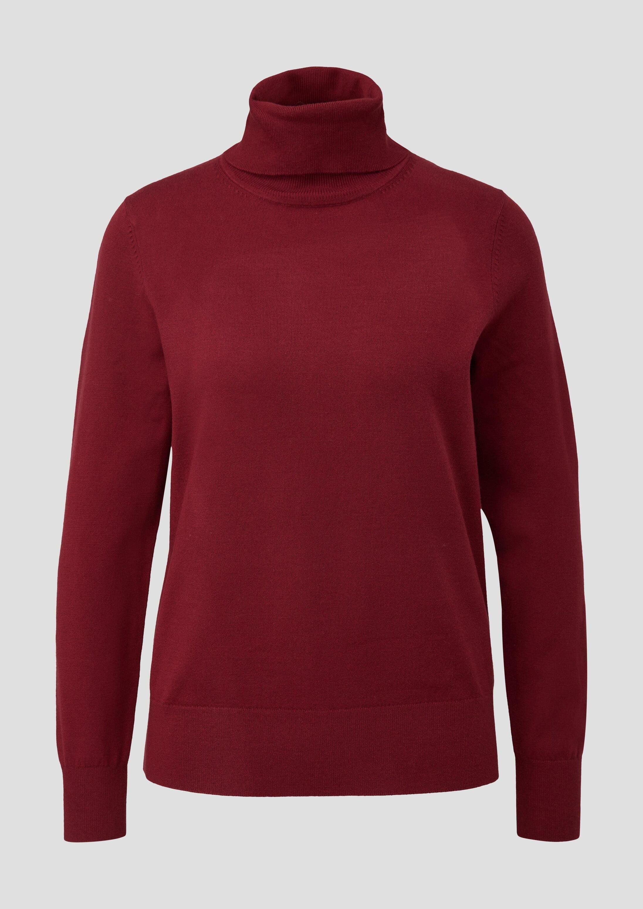 s.Oliver Longpullover Strickpullover Strickpullover mit Rollkragen