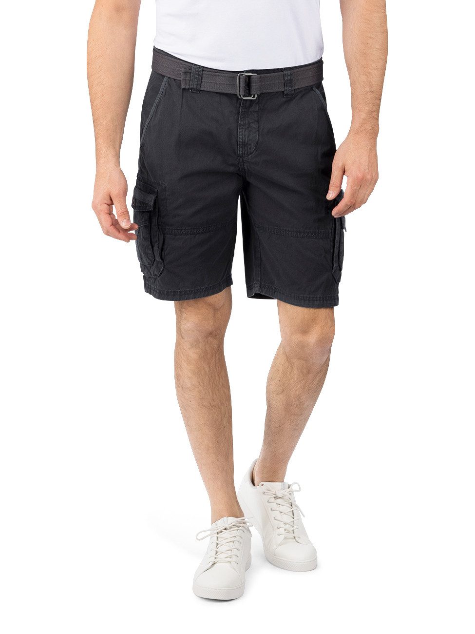 DENIMFY Cargoshorts Herren Shorts DFUlli Regular Fit Bermudashorts aus 100% Baumwolle mit Gürtel – Bild 2 von 5