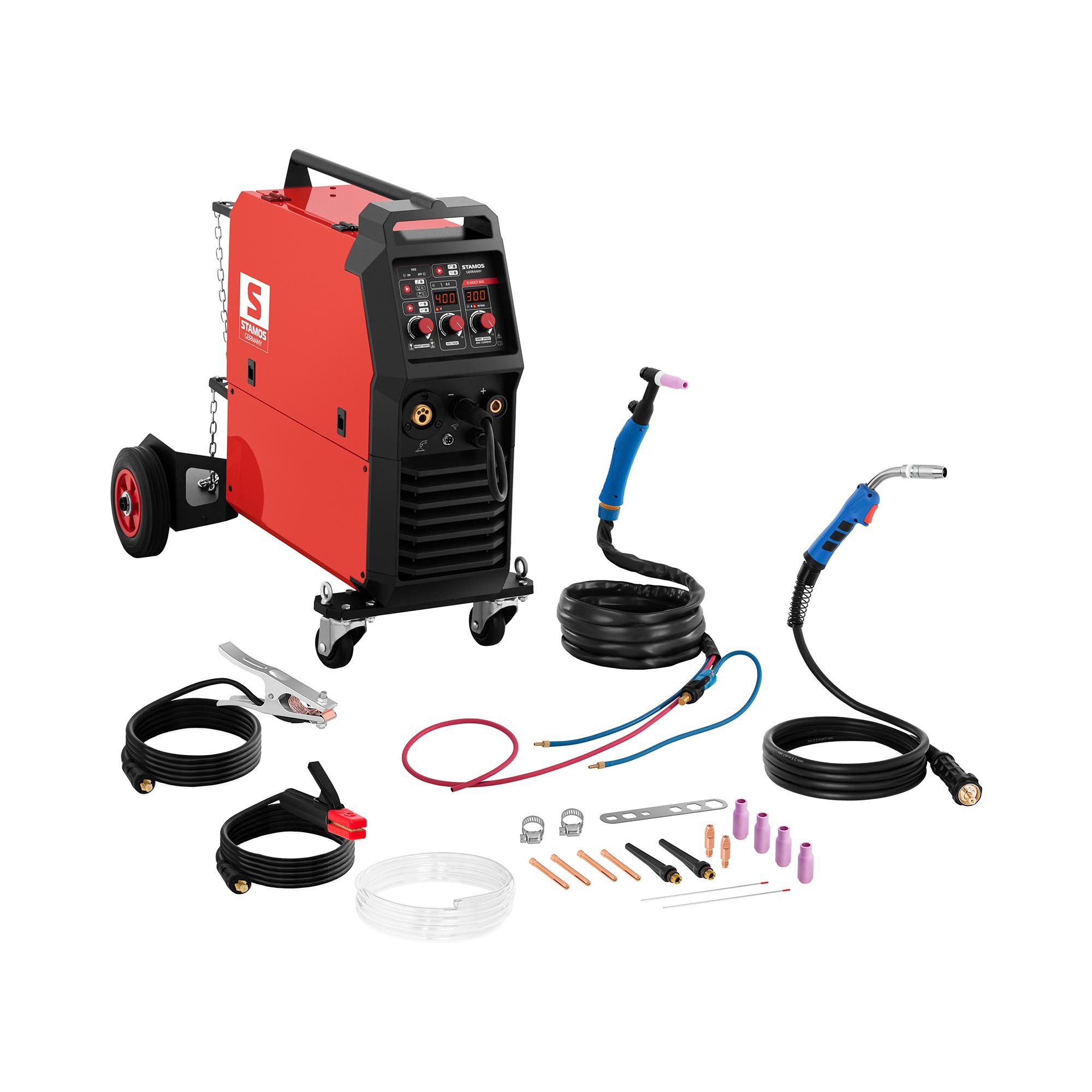Elektroschweißgerät Profi Kombi-Schweißgerät 300 A MIG MAG MMA WIG FCAW E-Hand IGBT