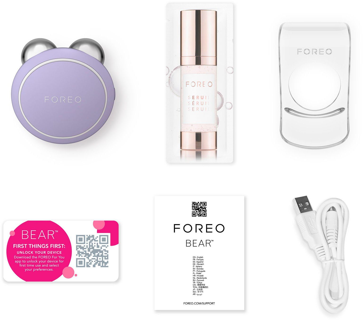 FOREO Anti-Aging-Gerät zur BEAR Mini, Lavendel Gesichtsstraffung Gerät