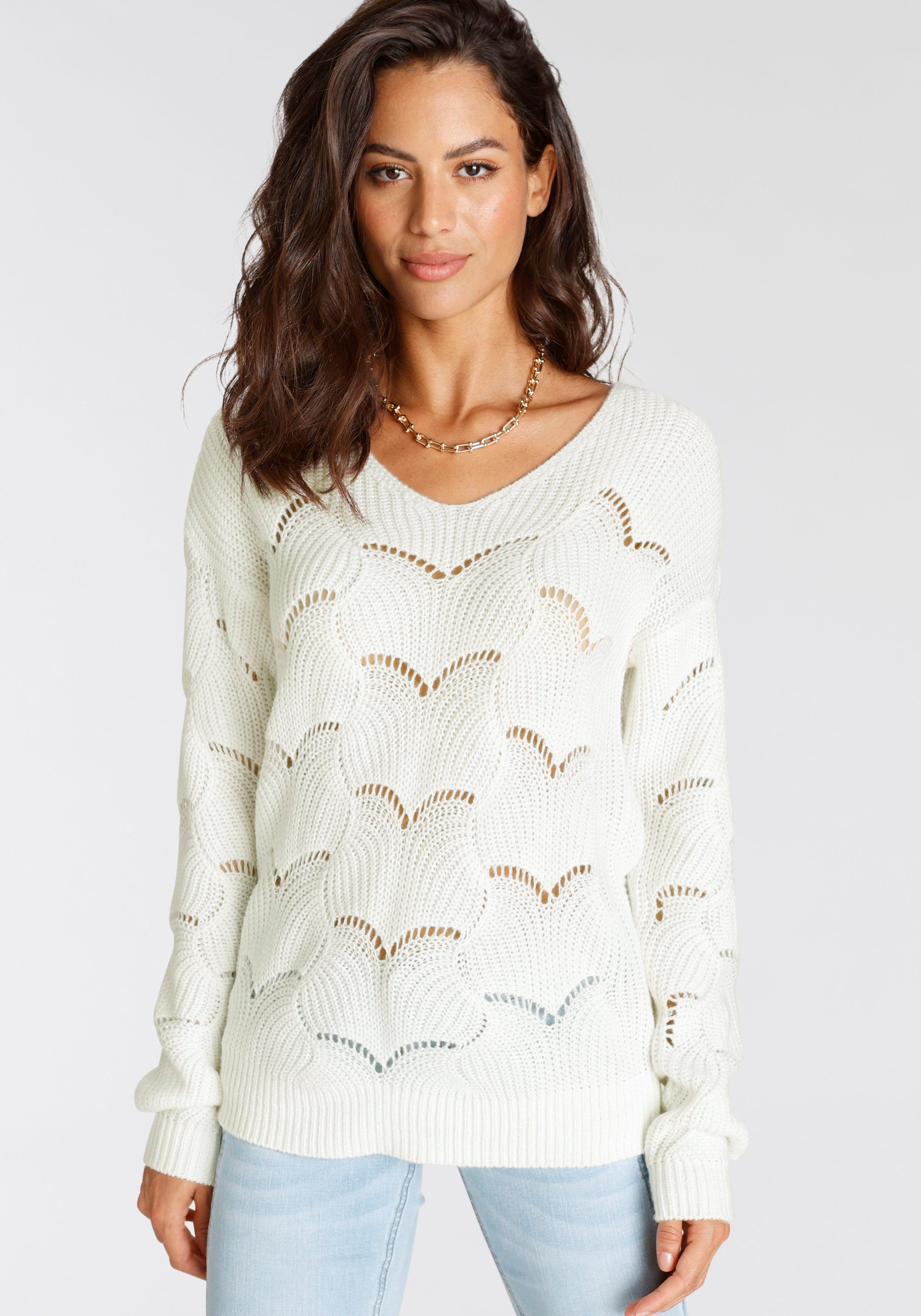 Laura Scott Strickpullover mit modischem Strickmuster günstig online kaufen