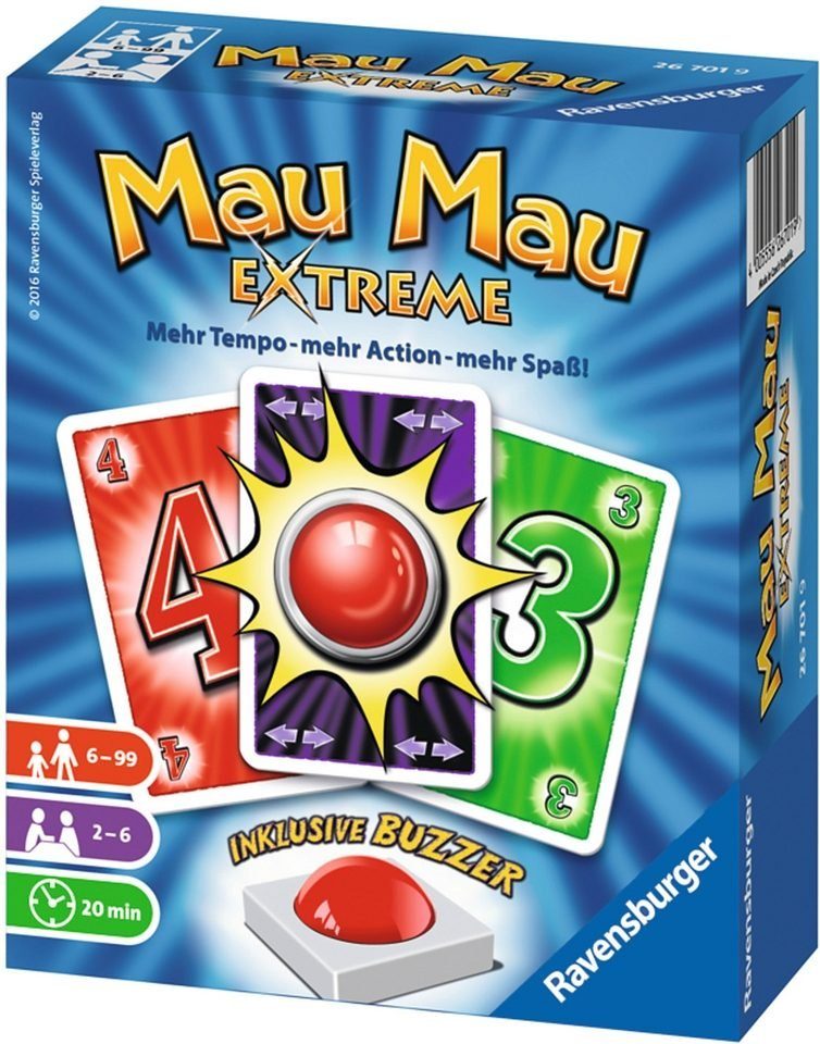 Ravensburger Spiel Mau Mau Extreme, Made in Europe
