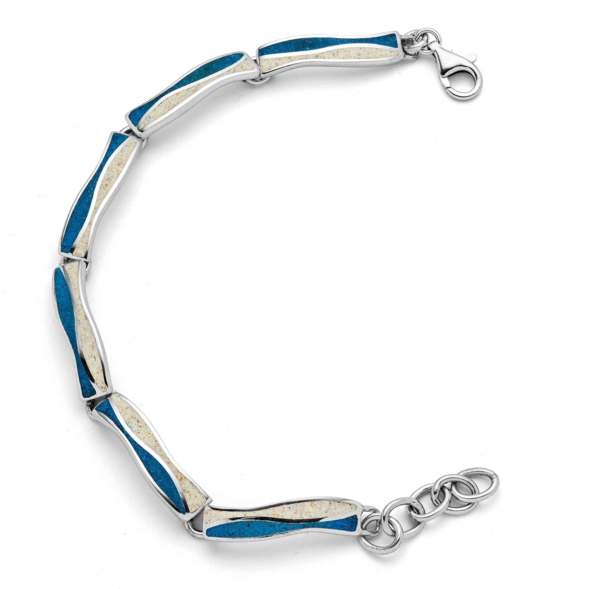 DUR Armband DUR Schmuck: Armband "Strandwellen" mit Strandsand und blauem Steinsan