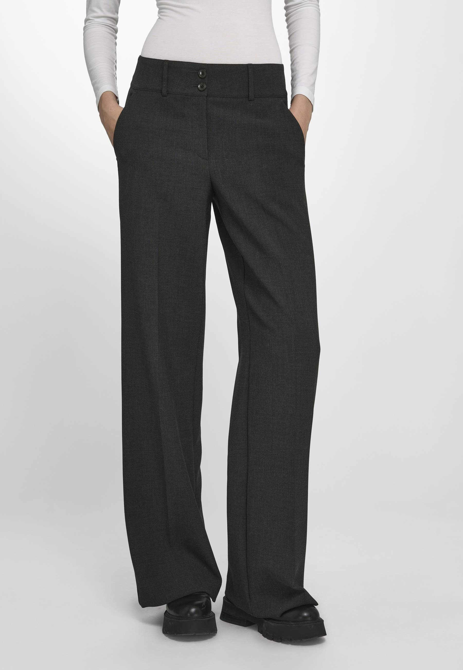 Berlin ANTHRACITE-MELANGE Fadenmeister Stoffhose Trousers