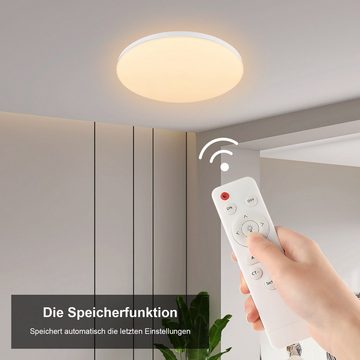 WILGOON Deckenleuchte LED Deckenlampe mit Fernbedienung, Wandleuchte Ultra Dünn, IP44, Wohnzimmer-Lampe, Badezimmer und Balkon Geeignet
