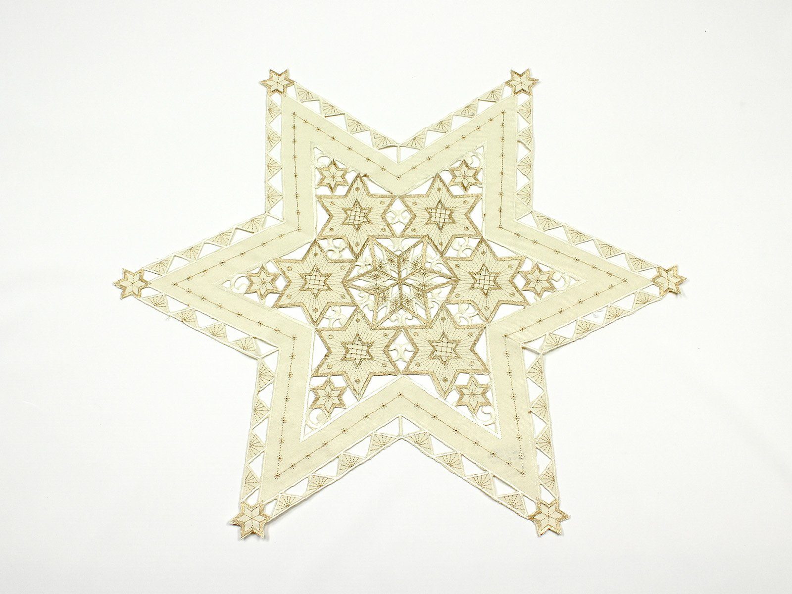 Haus und Deko Tischdecke Sterne Weihnachten Deckchen Advent bestickt Unters günstig online kaufen