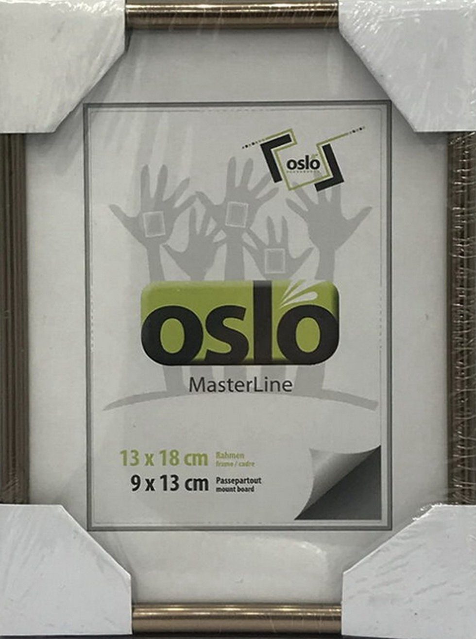Oslo MasterLine Portraitrahmen Bilderrahmen Kunststoff Becker & Hach Echtglas schmales Profil FSC, {9x13} {10x15} {13x18} {15x20}, FH 13 x 18 cm bronze, mit stabilem Aufsteller