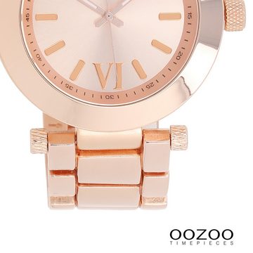 OOZOO Quarzuhr Oozoo Herren Armbanduhr Vintage Series, Herrenuhr rund, groß (ca. 40mm) Metallarmband rosegold