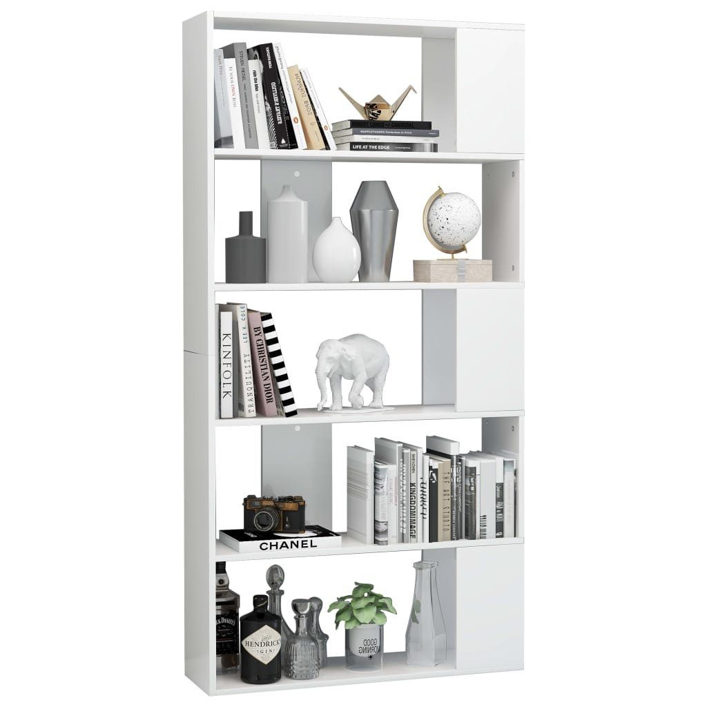 furnicato Bücherregal Bücherregal/Raumteiler Hochglanz-Weiß 80x24x159 cm, 1-tlg.