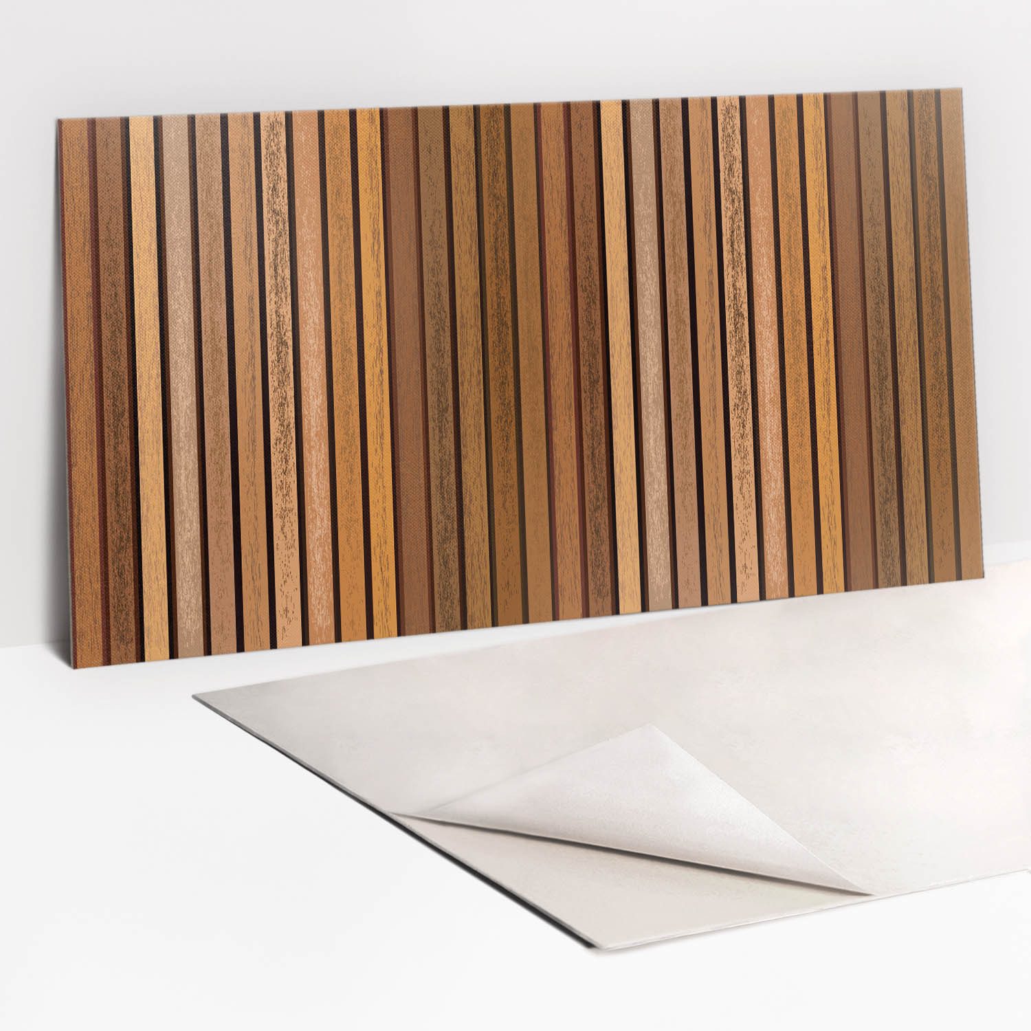 Tulup Wandpaneel Küchenrückwand Holzlatten 100x50cm Vinylfliesen günstig online kaufen