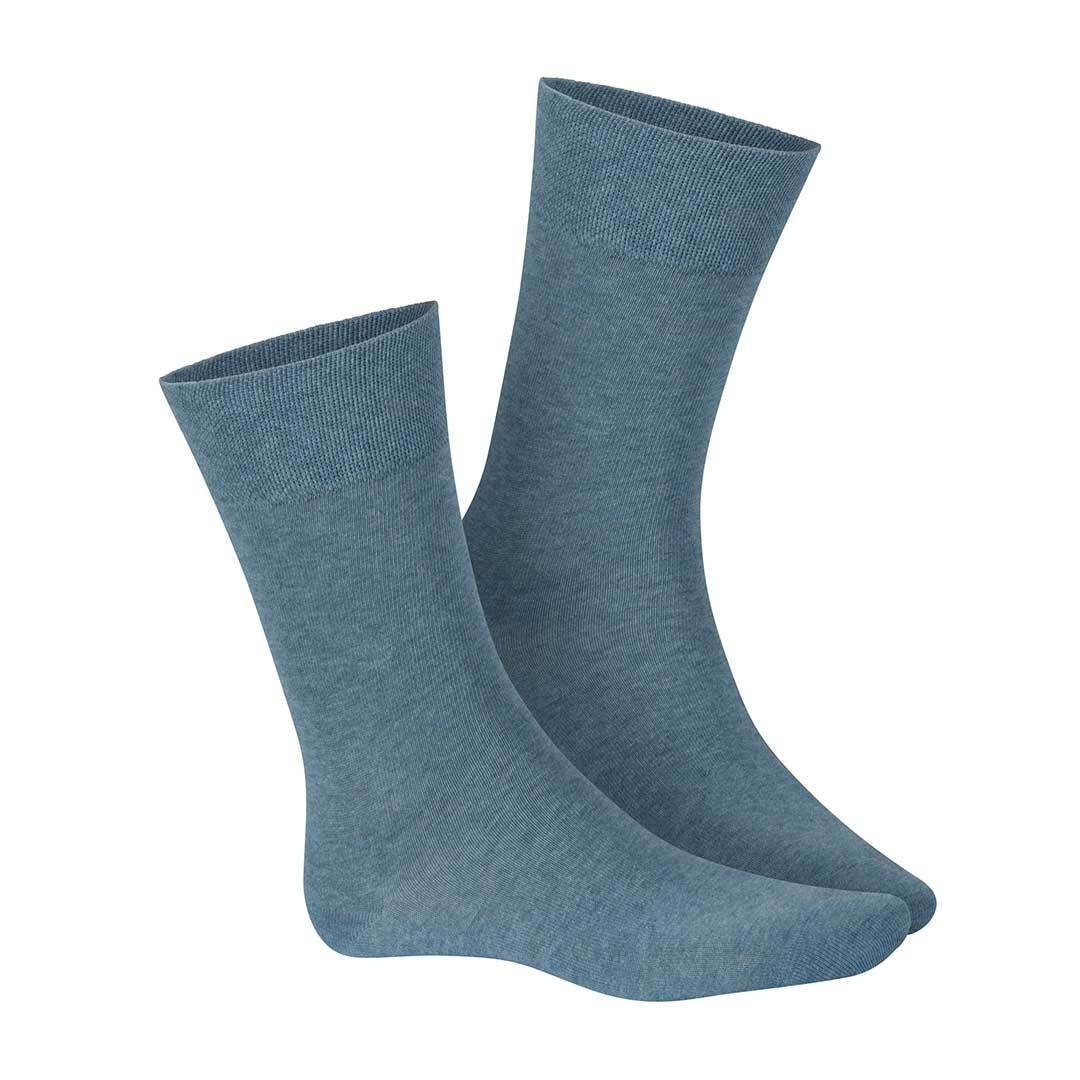 (1-Paar) Basicsocken ohne Baumwollsocken Herren Jeans-mel. 0667 Hudson COTTON Gummi RELAX