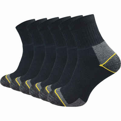 GAWILO Шкарпетки робочі - Quarter - für Herren mit atmungsaktiver Baumwolle gegen Schweißfüße (6 Paar) Ideal für Захисне взуття oder Arbeitsschuhe, länger als ein Кросівки